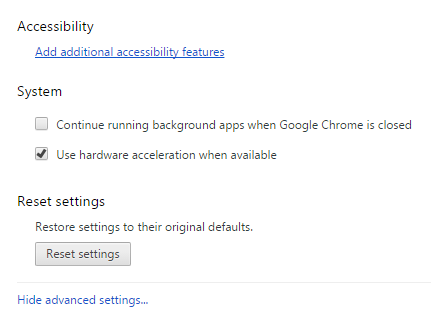 You can save some battery life by sacrificing performance. In Settings, scroll down to the System section and uncheck the box reading Continue running background apps when Google Chrome is closed. We wouldn’t recommend having this feature enabled all the time, but it could come in handy if you’re nowhere near a charger.