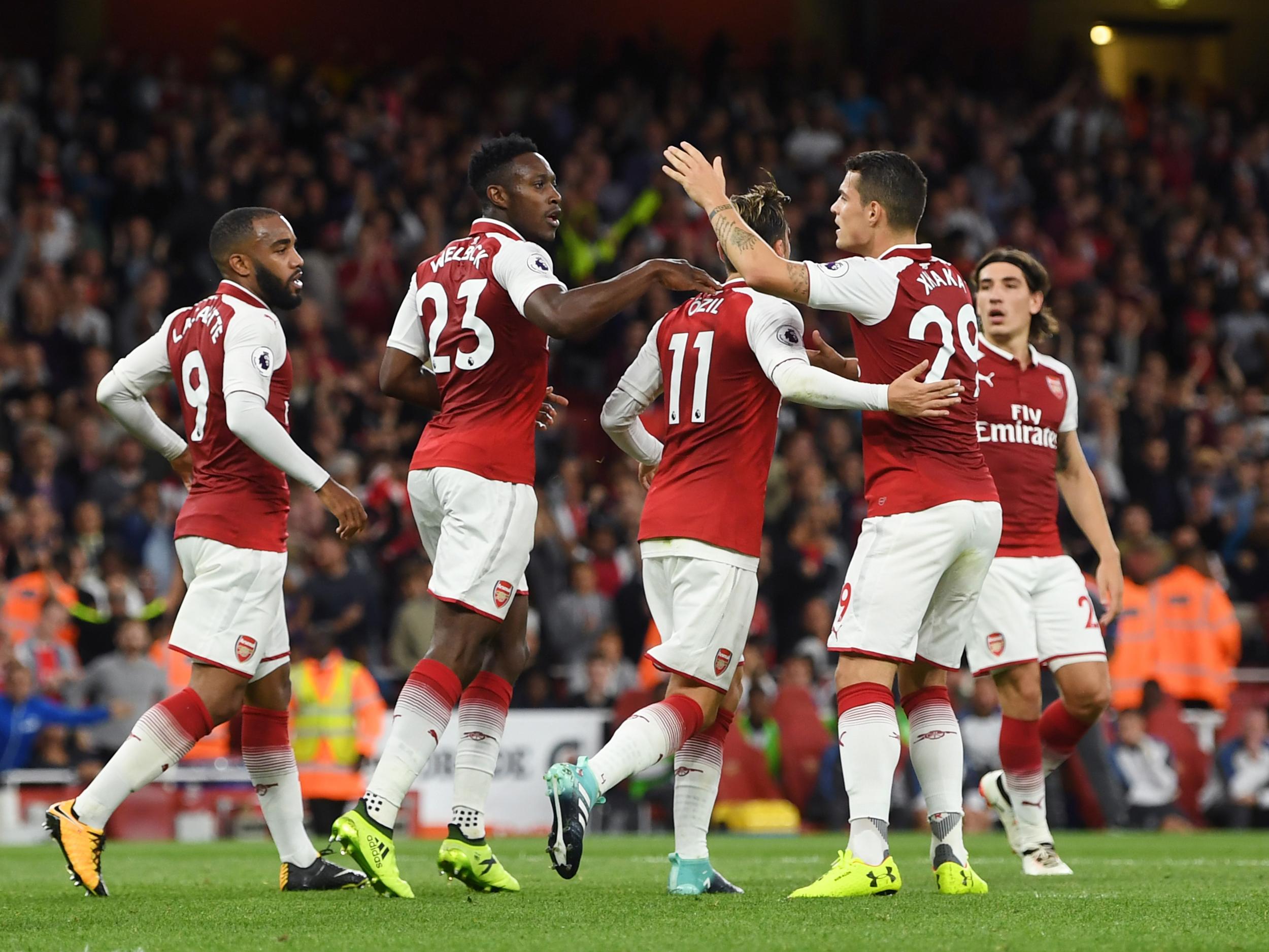 Danny Welbeck scored on the stroke of half-time to draw Arsenal level