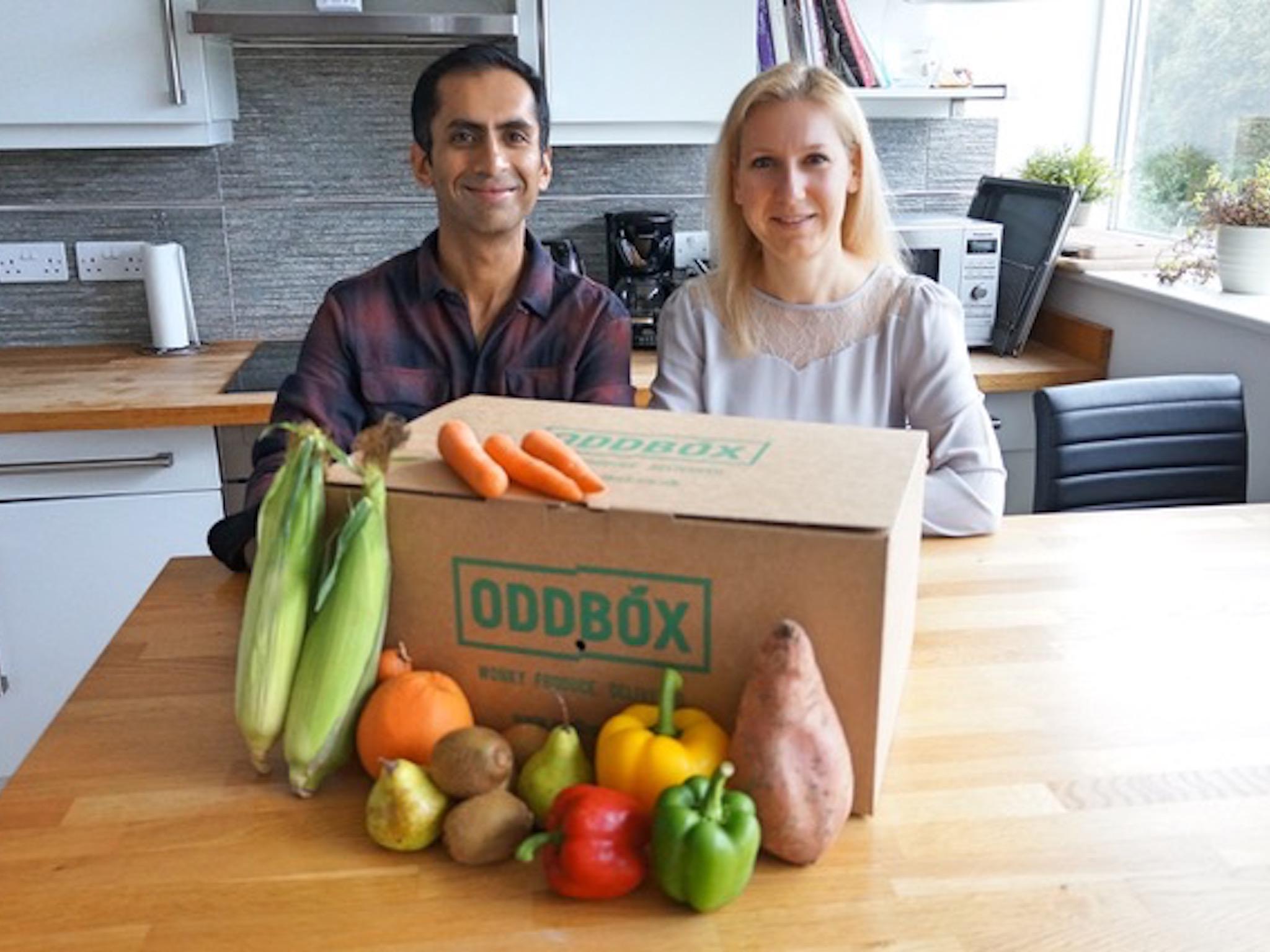 Deepak Ravindran and his wife Emilie Vanpoperinghe are the founders of Oddbox, which delivers wonky fruit and vegetable boxes