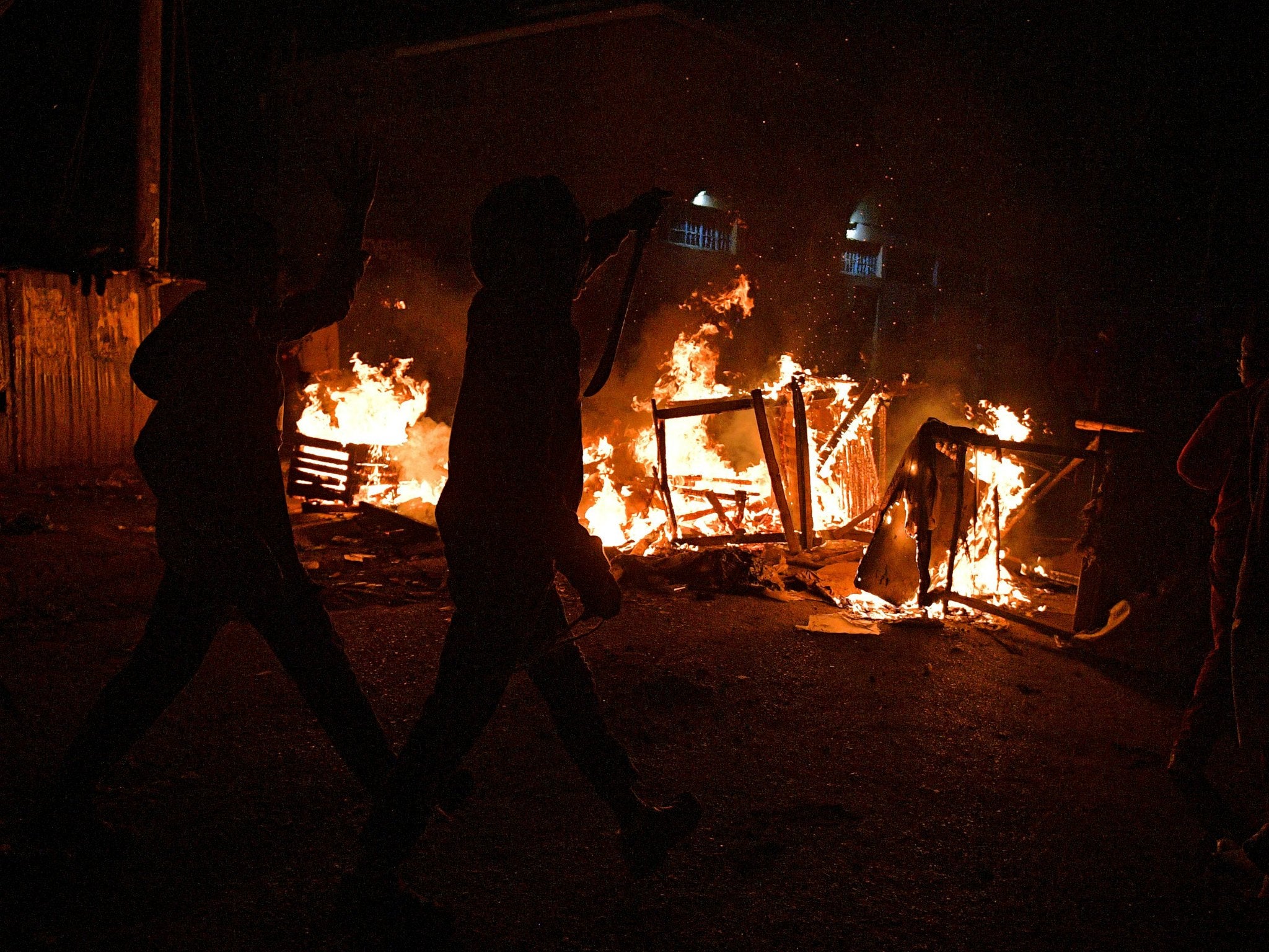 Protesters in the Kibera area of Nairobi