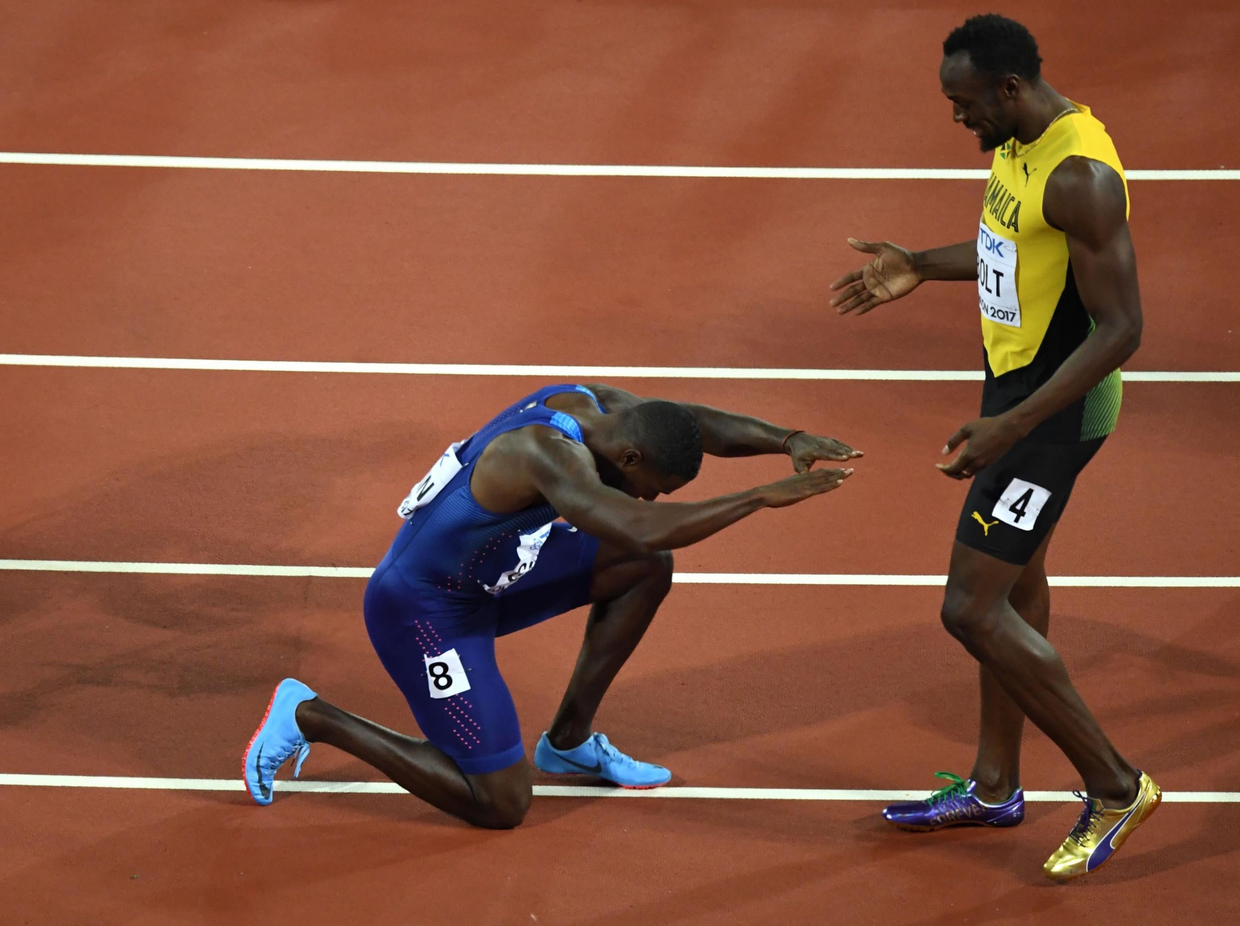 Bolt was stunned by longtime rival Gatlin in the 100m final