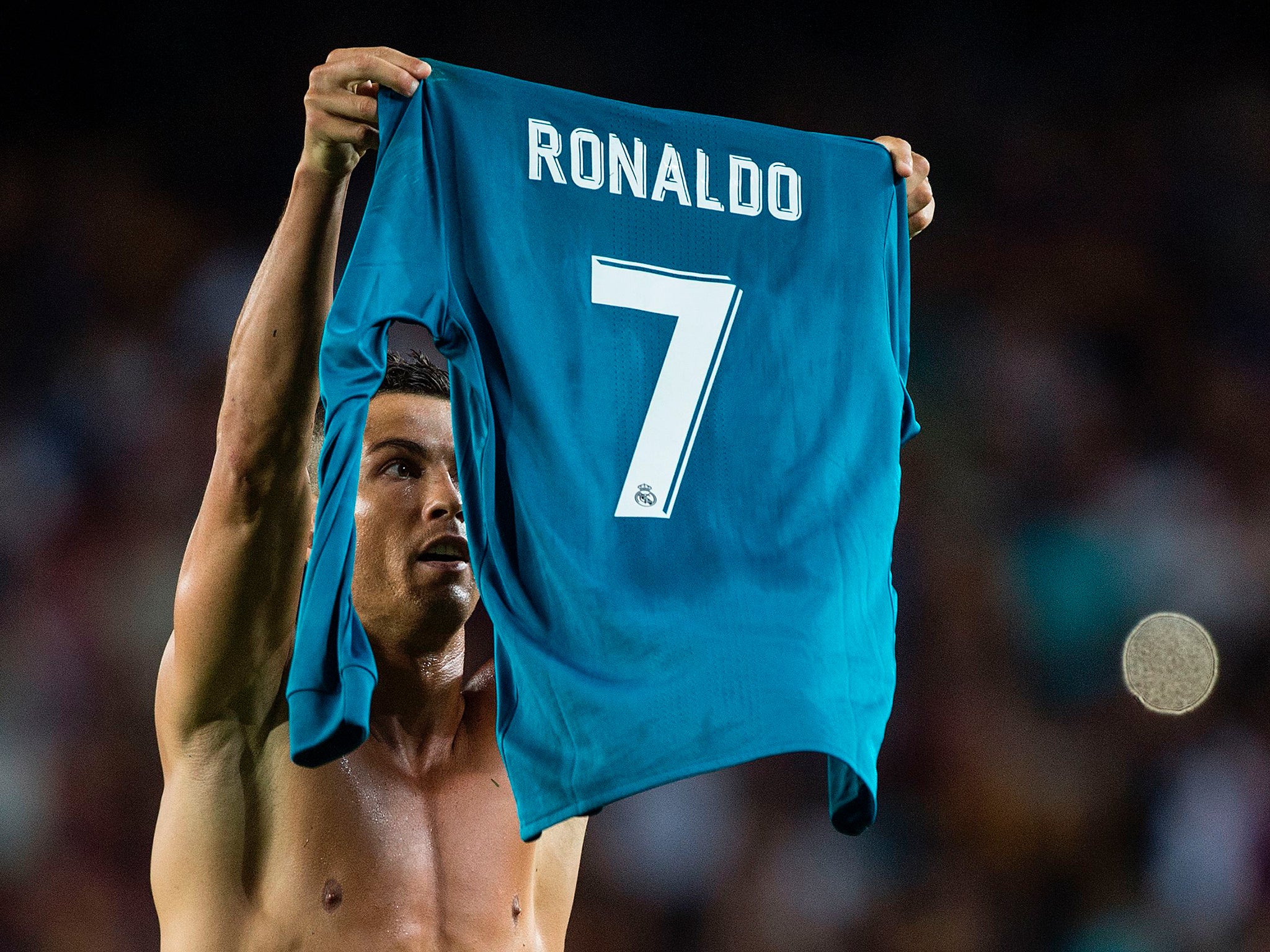 Ronaldo was booked for taking his shirt off after scoring as he recreated Lionel Messi's famous celebration