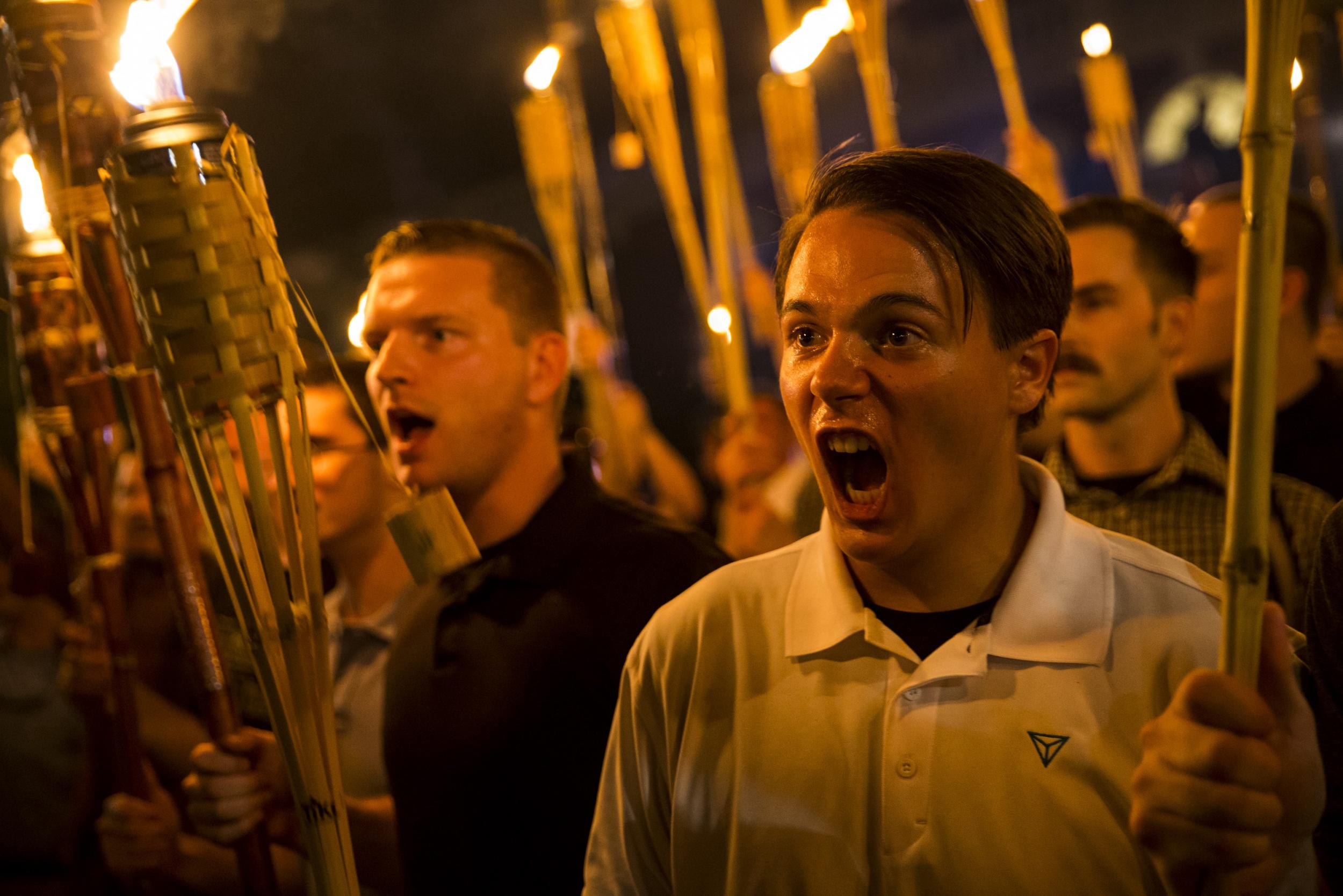 Peter Cvjetanovic chants with neo nazis and white supremacists in Charlottesville