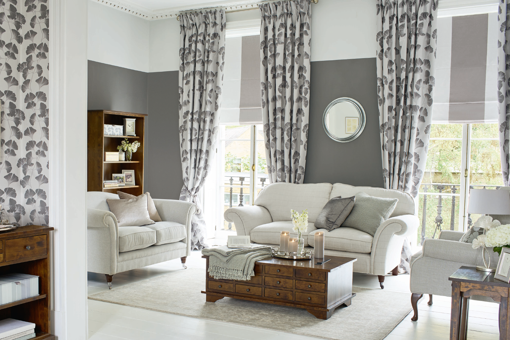 Gloucester fabric two-seater sofa, left, from £1,015; Mortimer two-seater sofa, middle, from £1,050