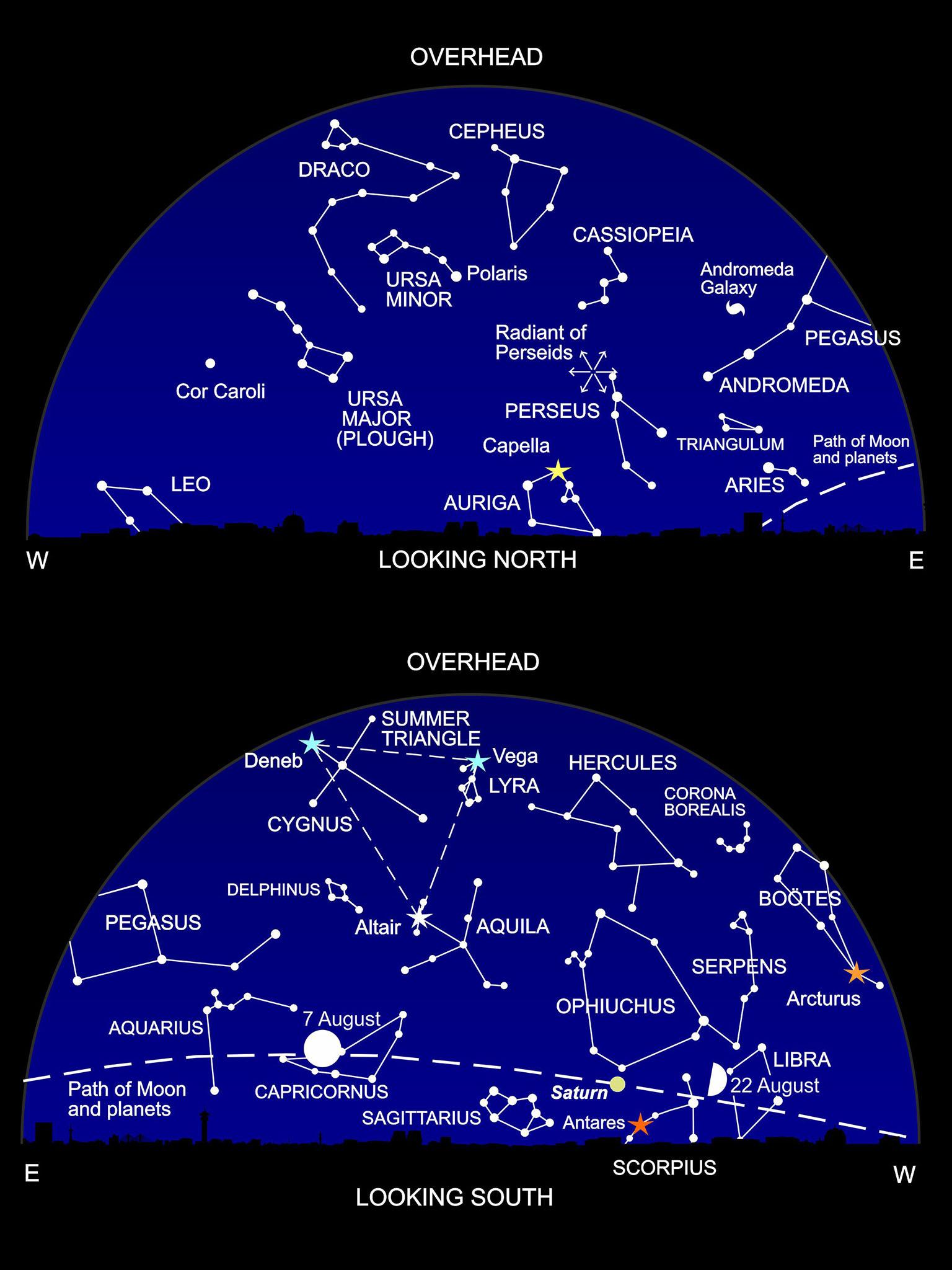 A view of the night sky at around 11pm this month