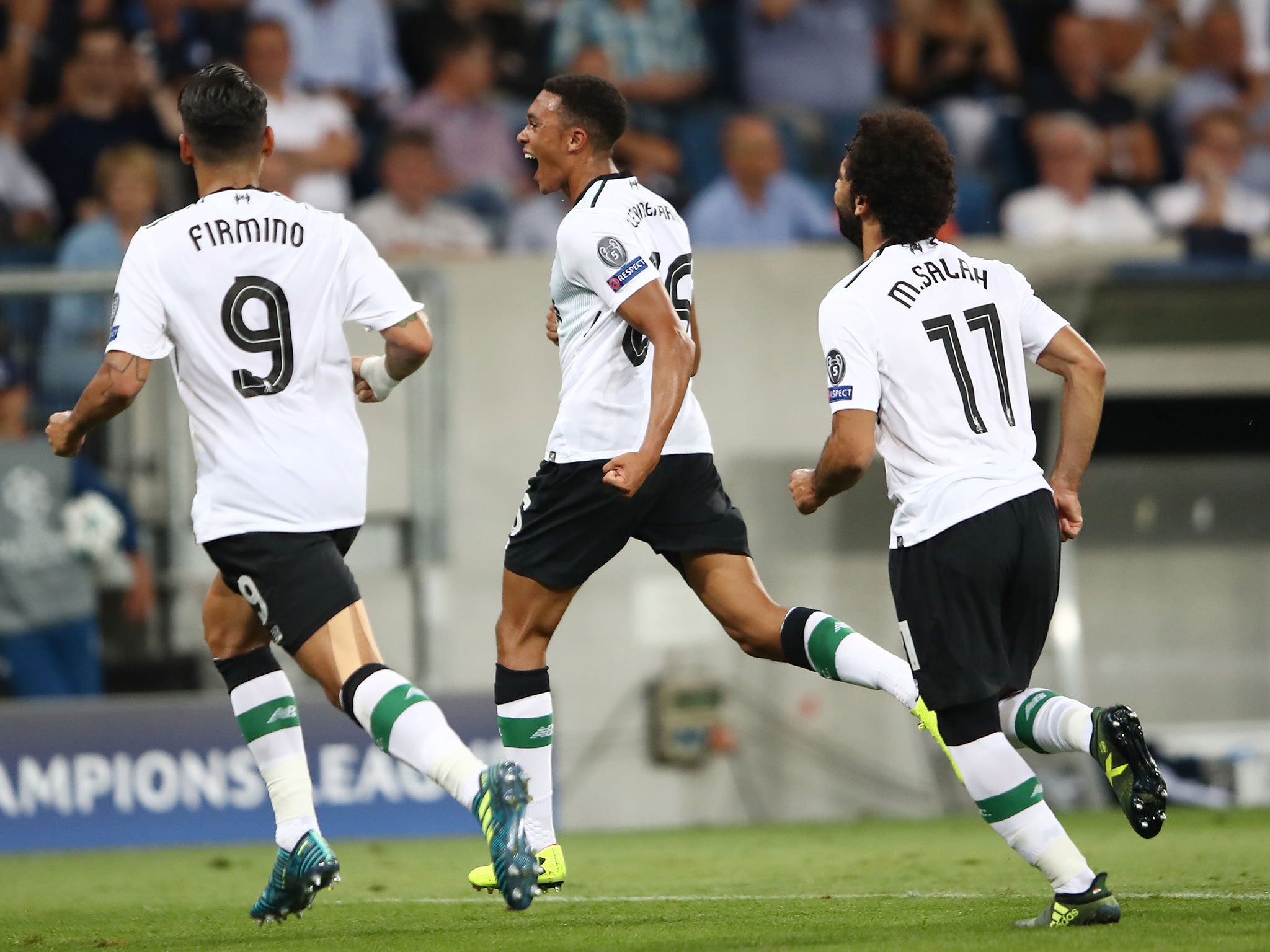 Trent Alexander-Arnold celebrates putting his side ahead