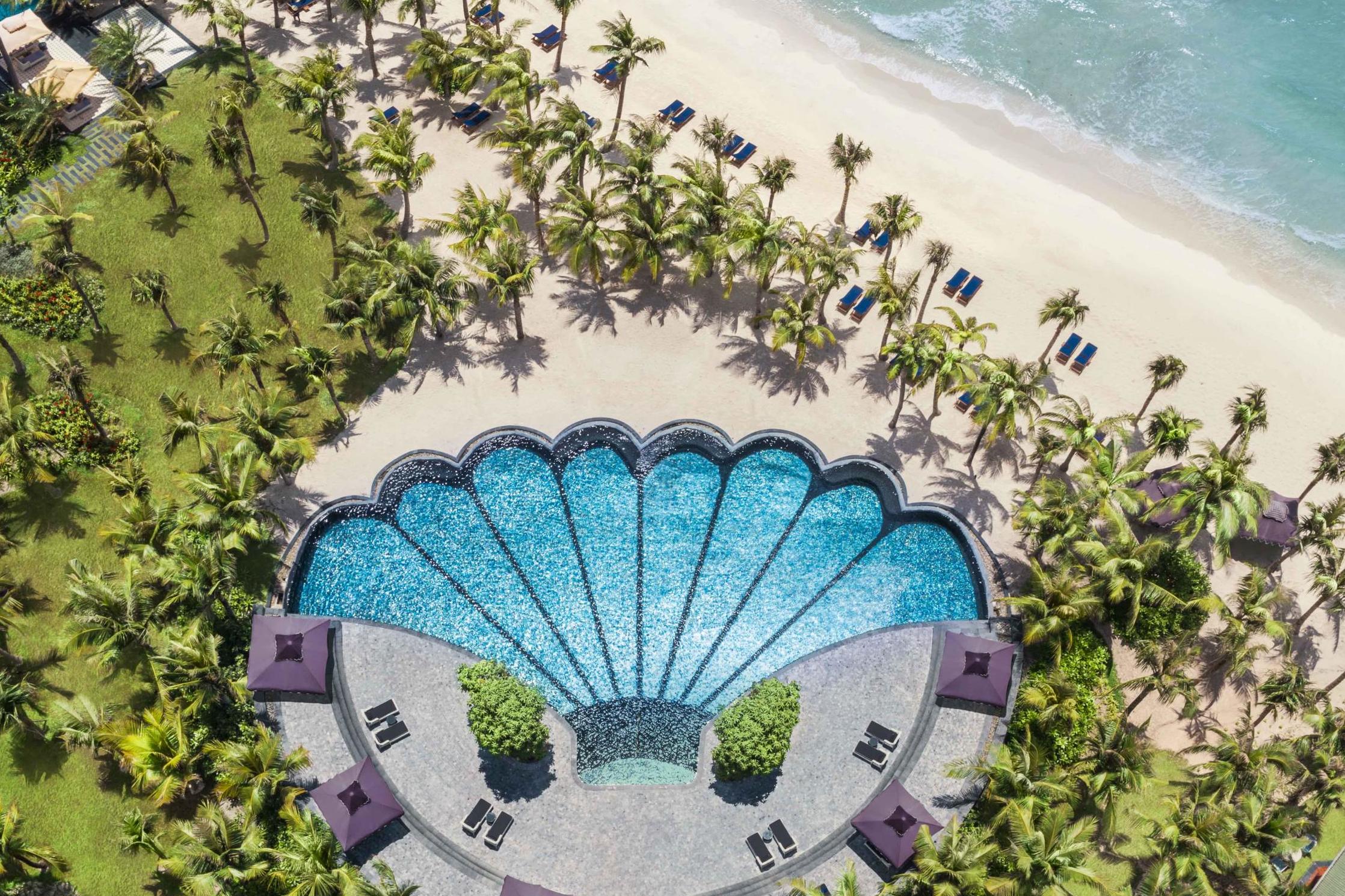 A pool in the shape of a shell because - well, why not?