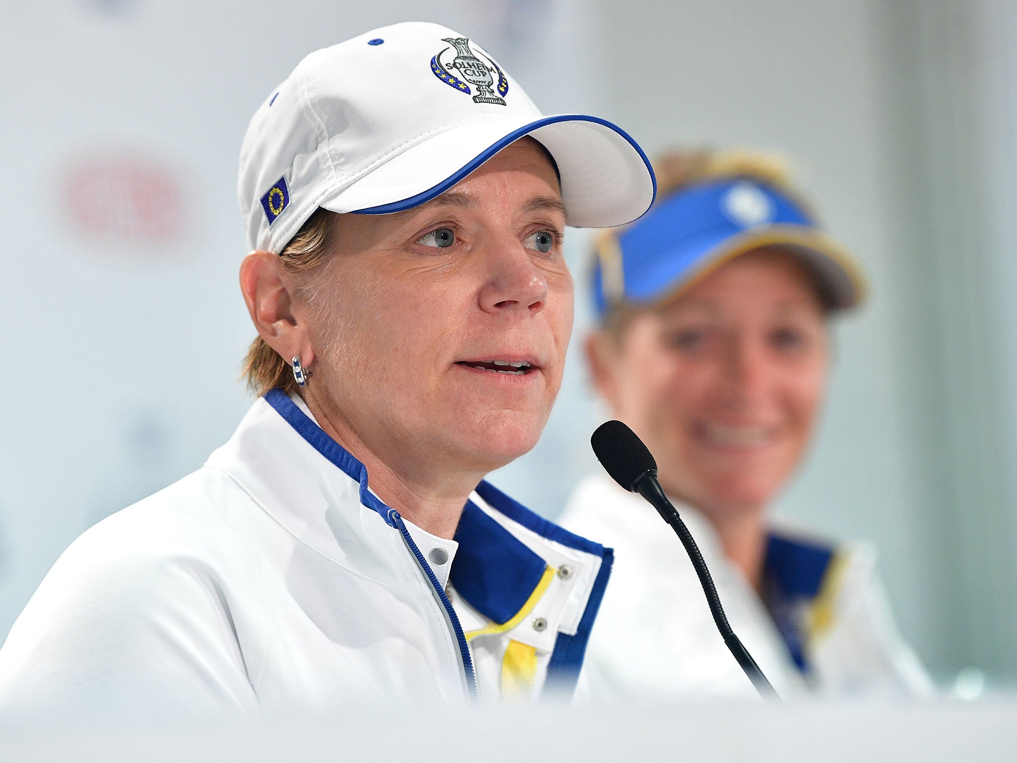 Team Europe captain Annika Sorenstam in a press conference ahead of the Solheim Cup