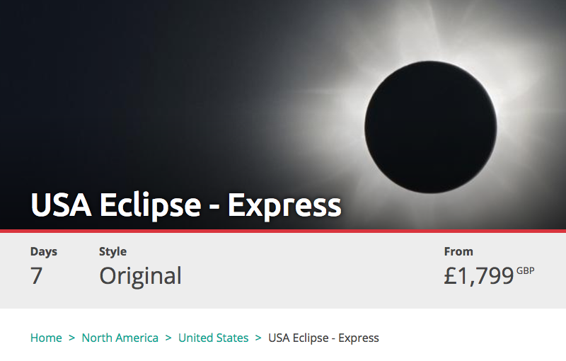 When it's gone... online ad for a long-sold-out tour to the solar spectacle