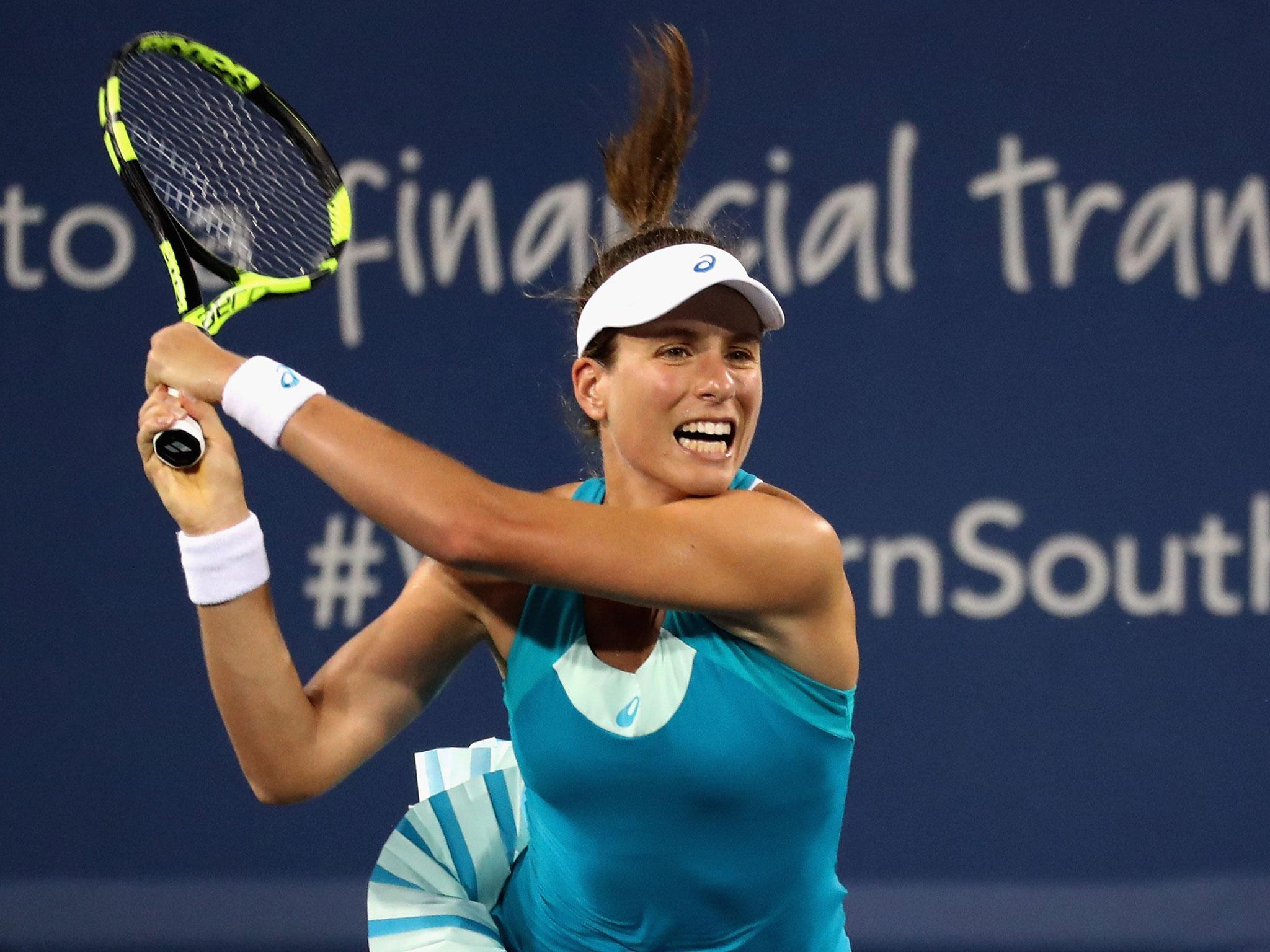 Jo Konta pushed Simona Halep all the way before falling to defeat