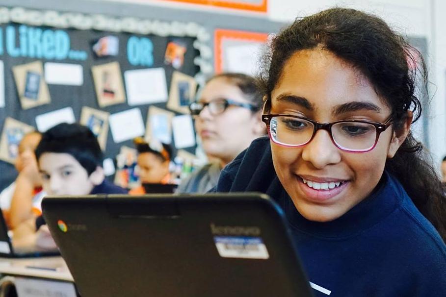 Yhoana Arteaga during a lesson at Liberty Collegiate Academy