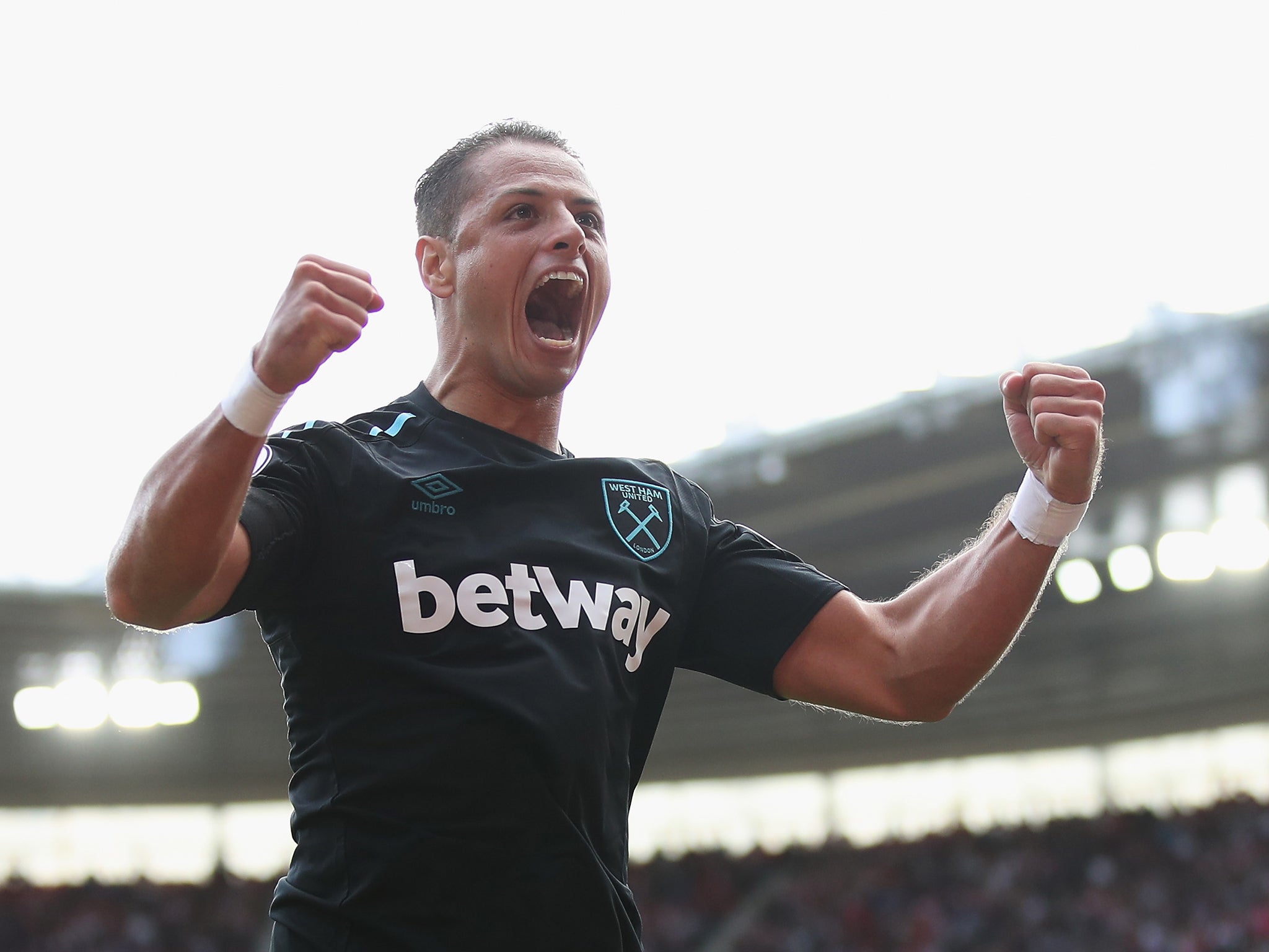 Javier Hernandez opened his account for West Ham with two goals