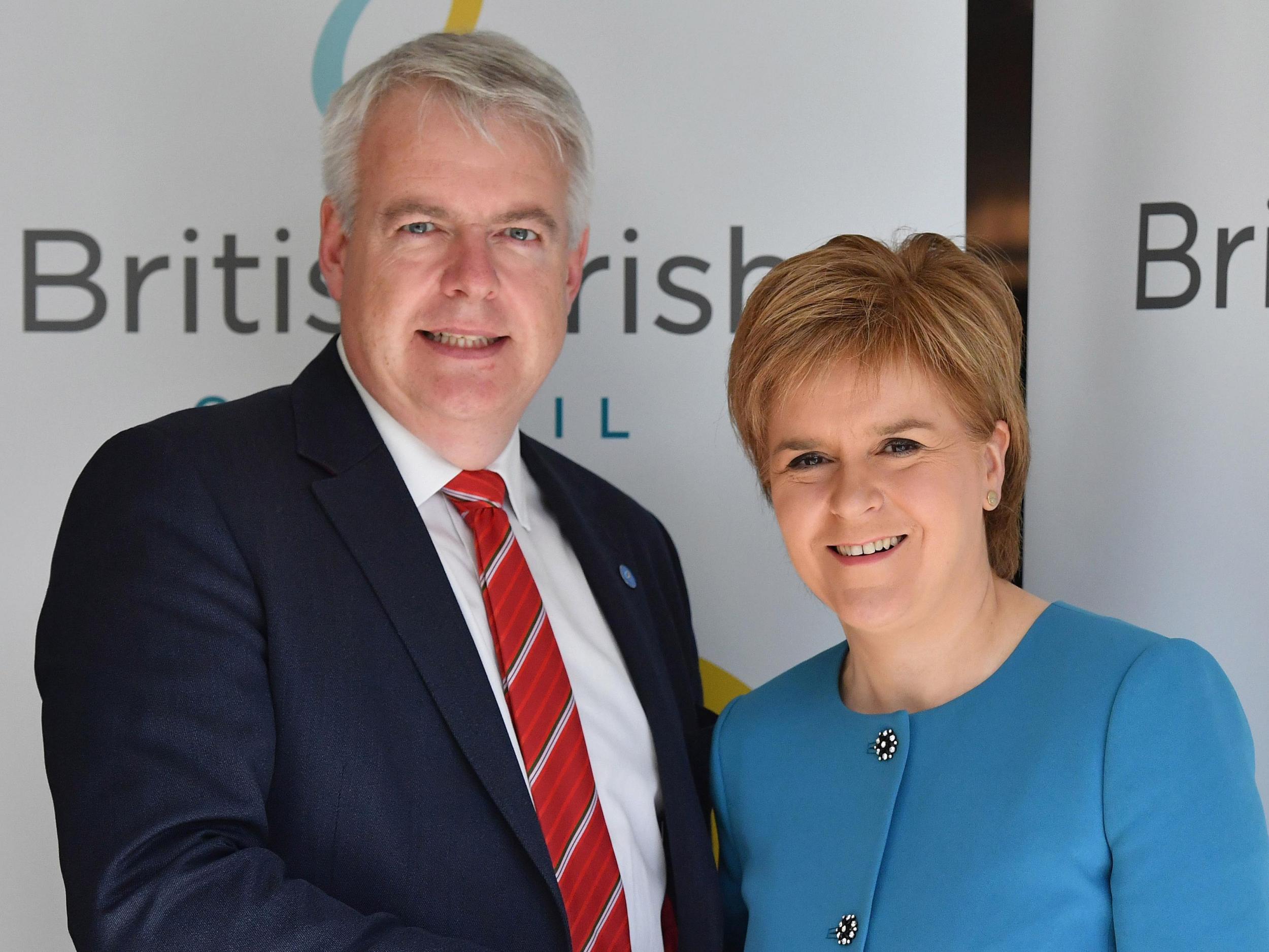 Carwyn Jones with Nicola Sturgeon