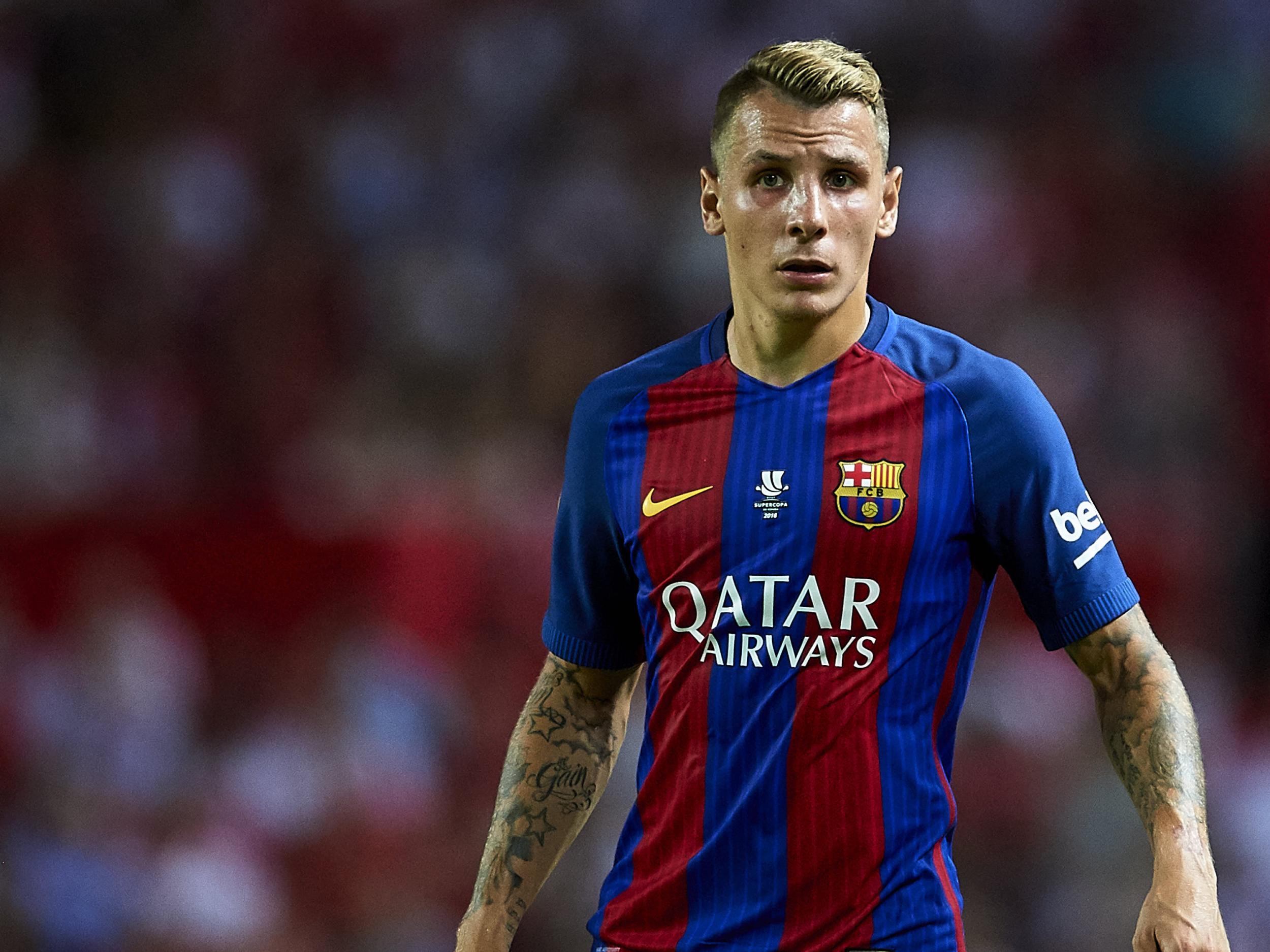 Lucas Digne was back in action for Barcelona 72 hours after the attack