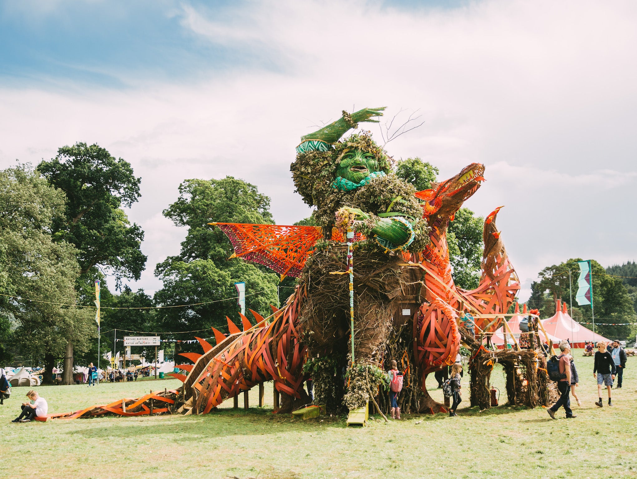 The Green Man stands tall at the centre of the 2017 festival in Wales ahead of its ritual burning