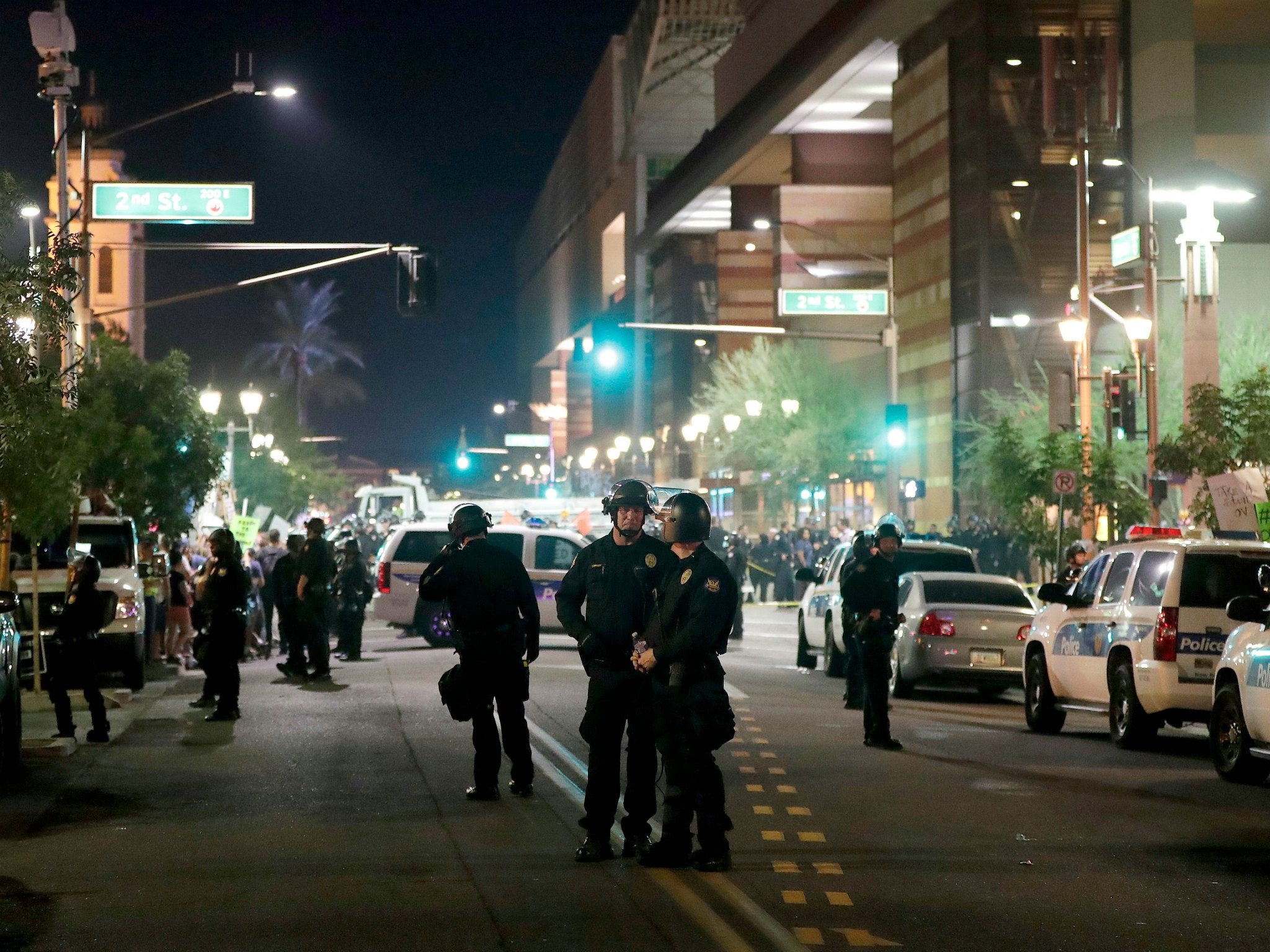 Police outside the Phoenix Convention Centre