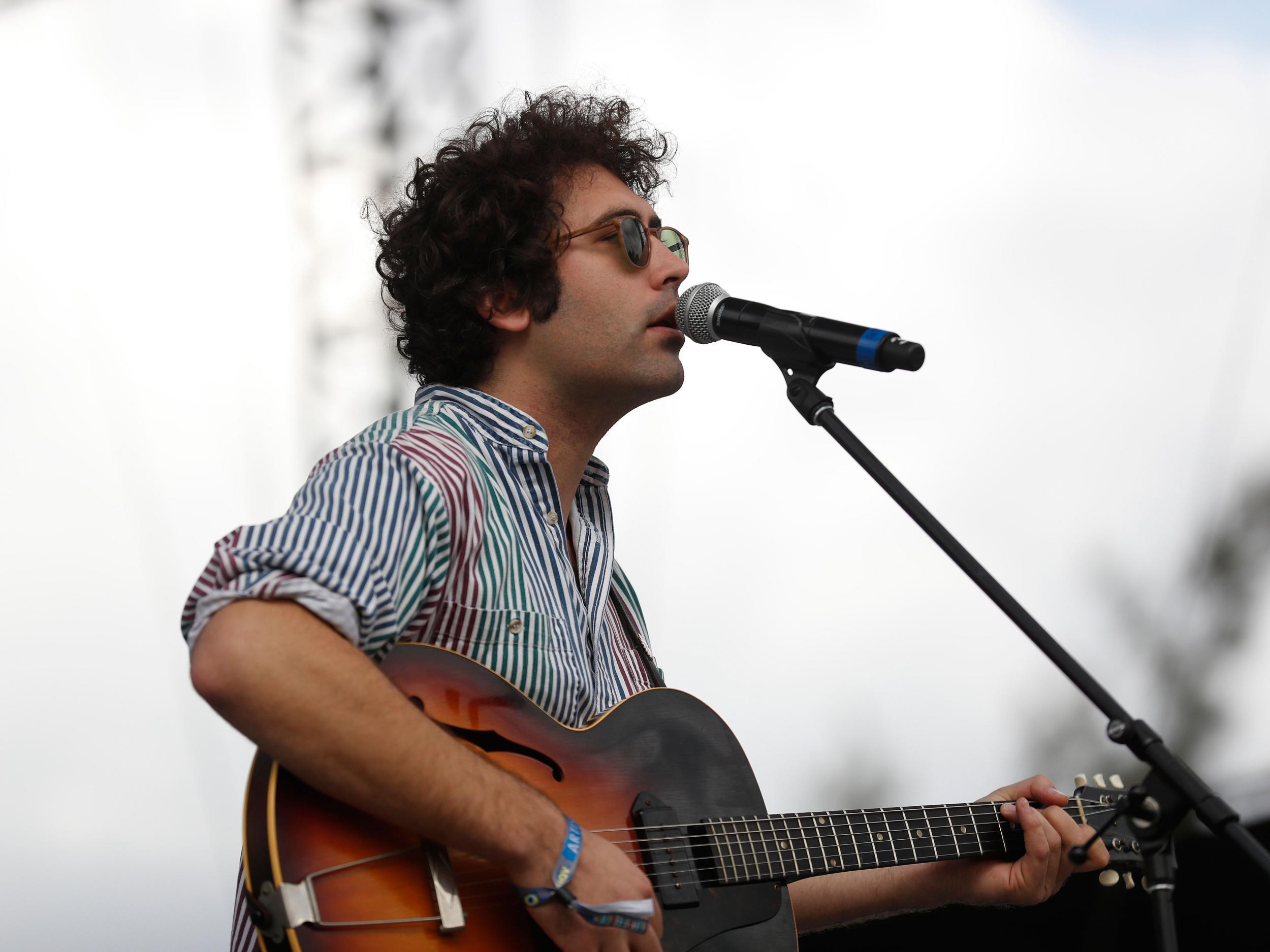 File photo, shows Allah-Las lead singer Miles Michaud performing in California. The band's Wednesday night show in Rotterdam was cancelled because of a terror threat, police said