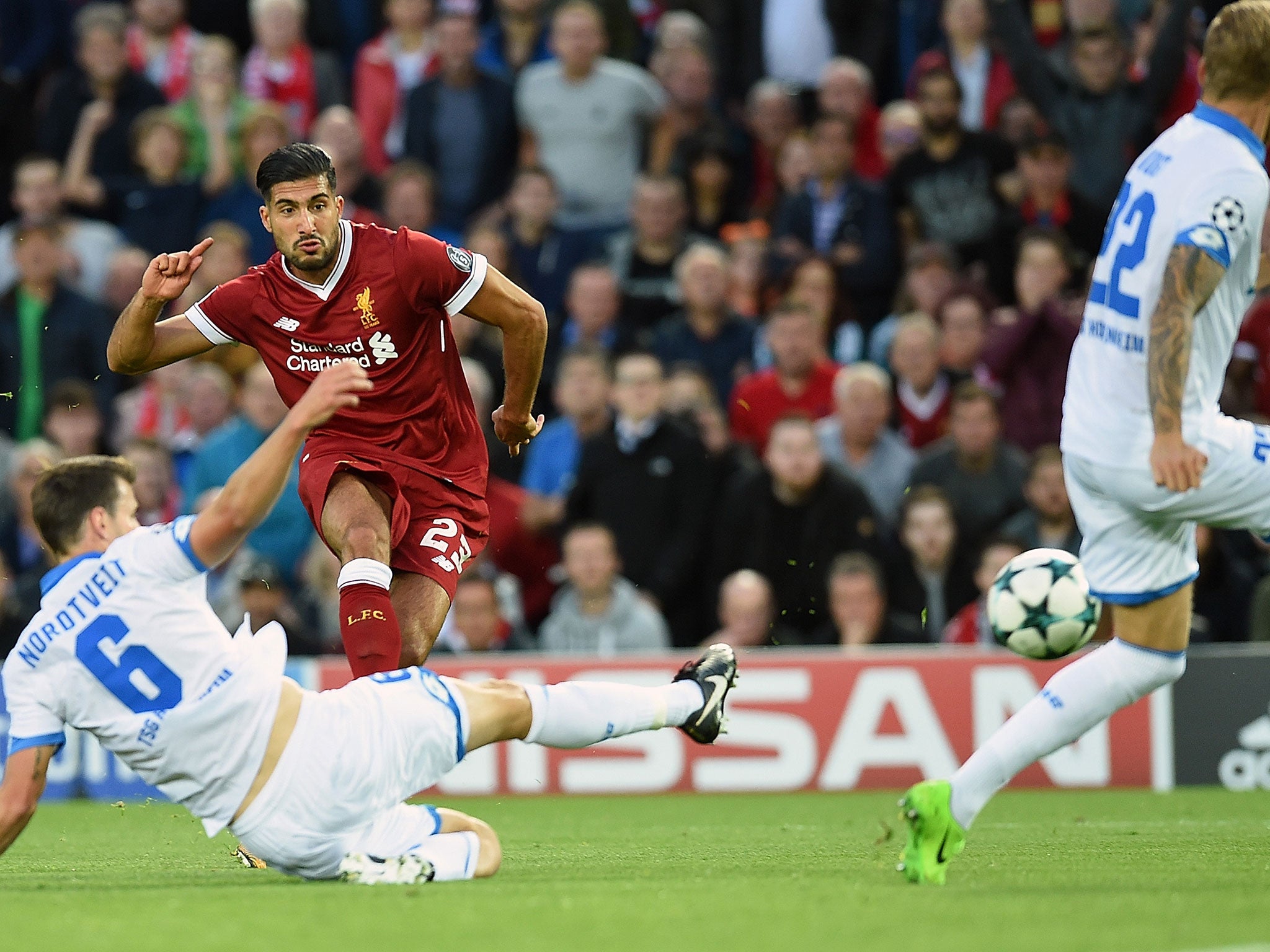 Emre Can strikes for Liverpool's first