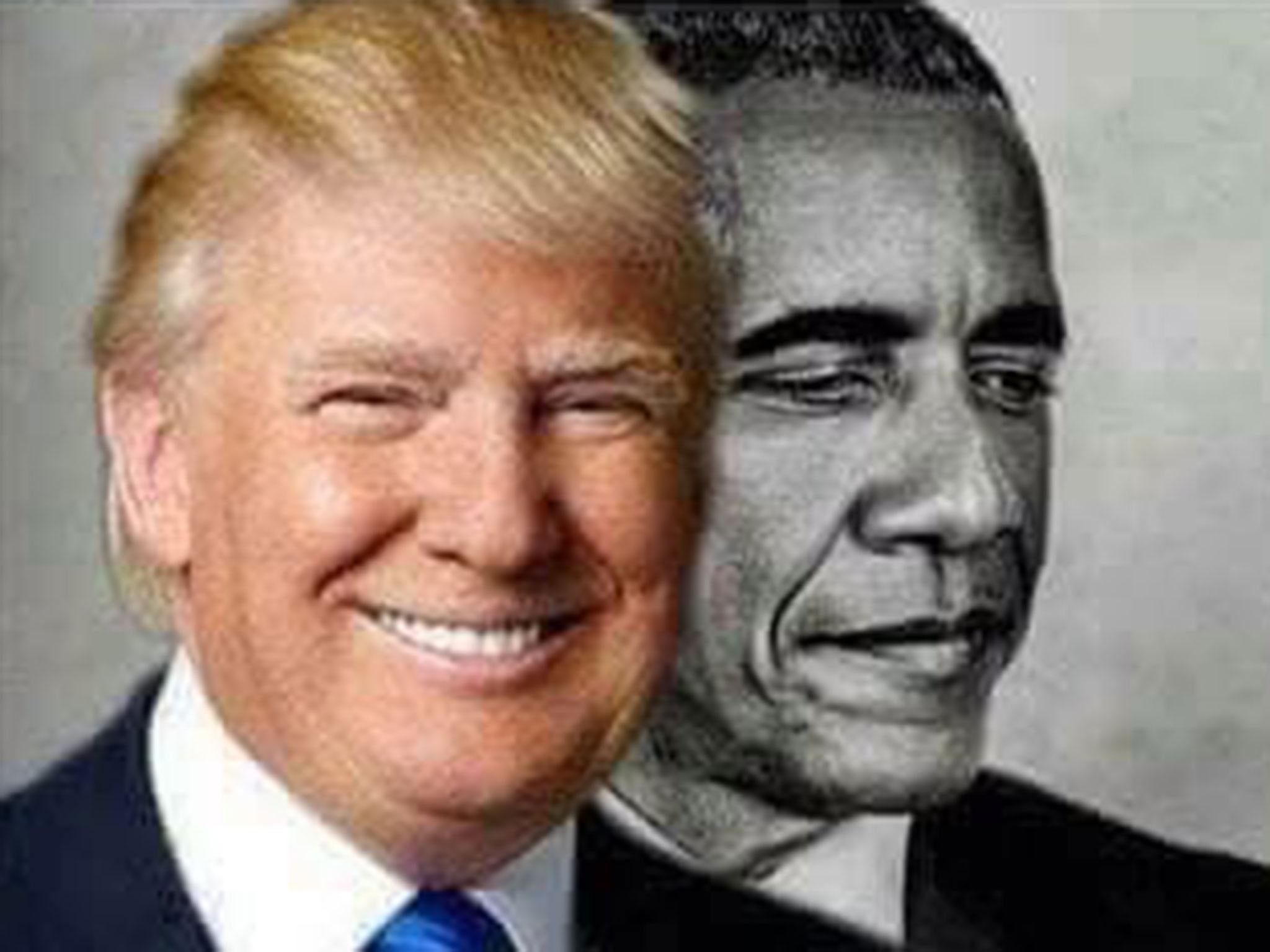 Donald Trump re-tweeted the picture featuring himself and Barack Obama to his 36.6 million followers