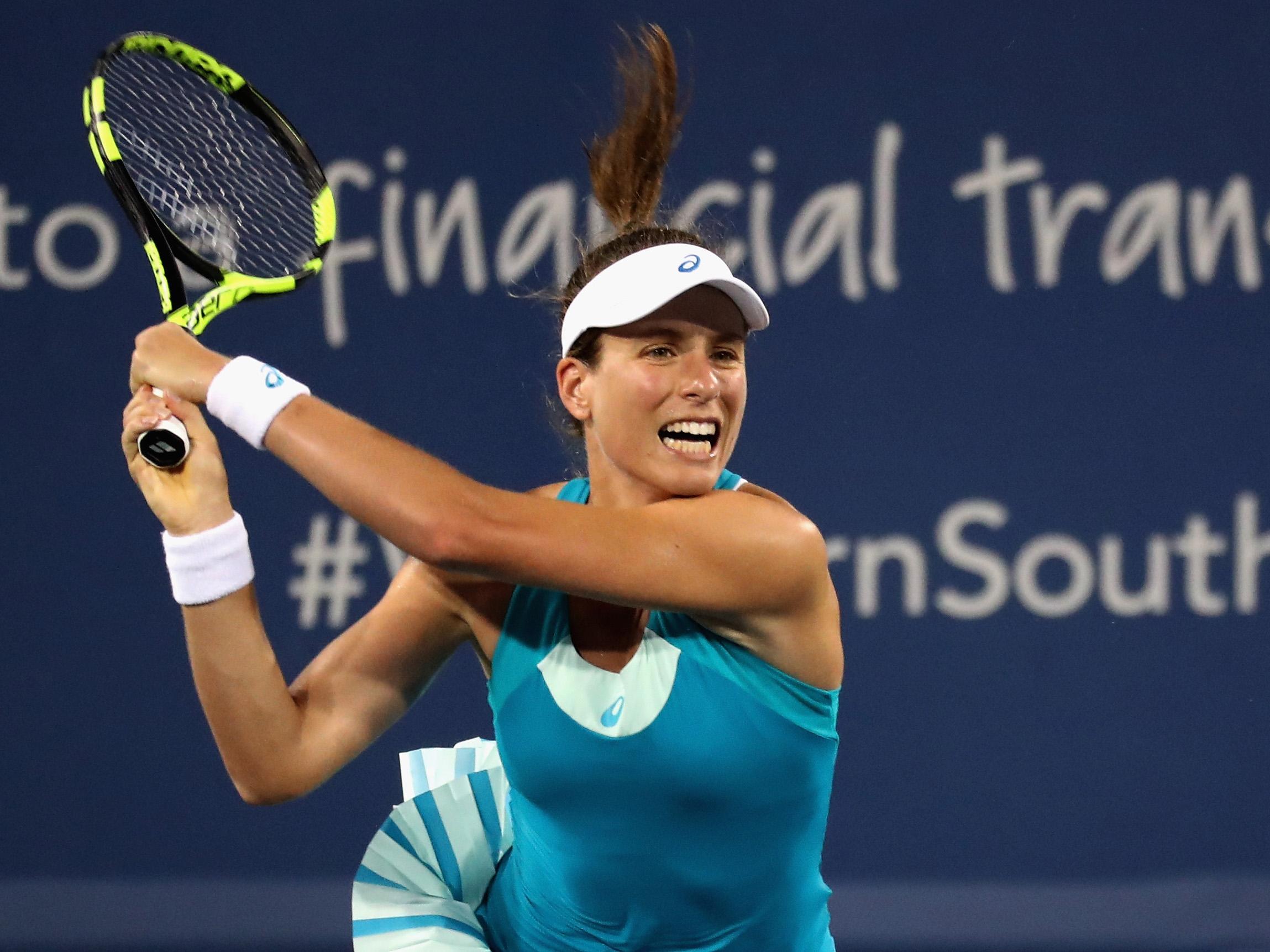 Johanna Konta was beaten in the quarter-finals in Cincinnati by Simona Halep