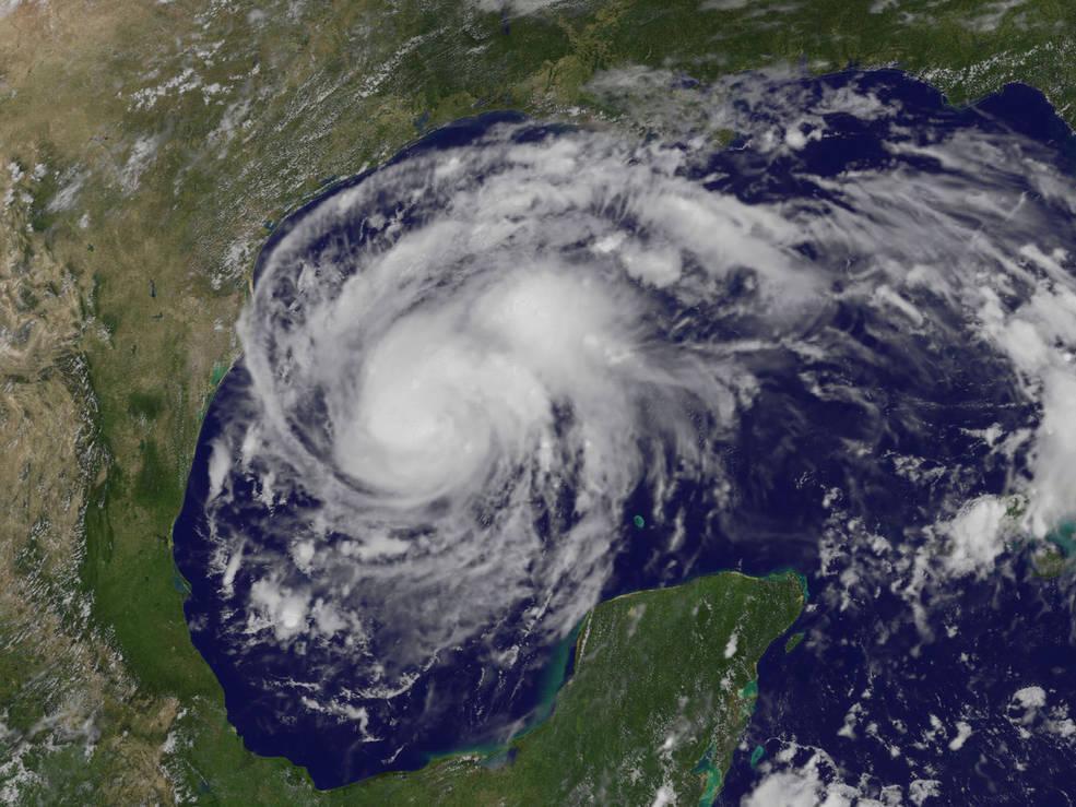 An image of Hurricane Harvey over western Gulf of Mexico on 24 August captured by NOAA's GOES-East satellite (NASA/NOAA GOES Project)