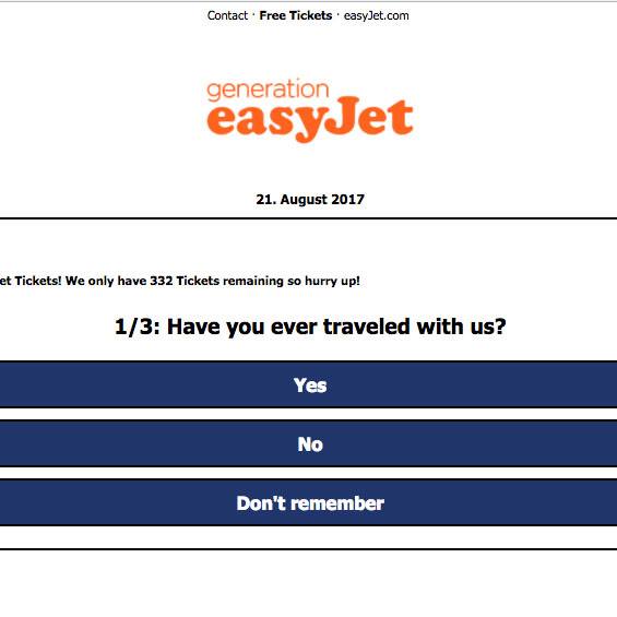 The fake post claimed there were only 332 tickets left (EasyJet/Facebook)