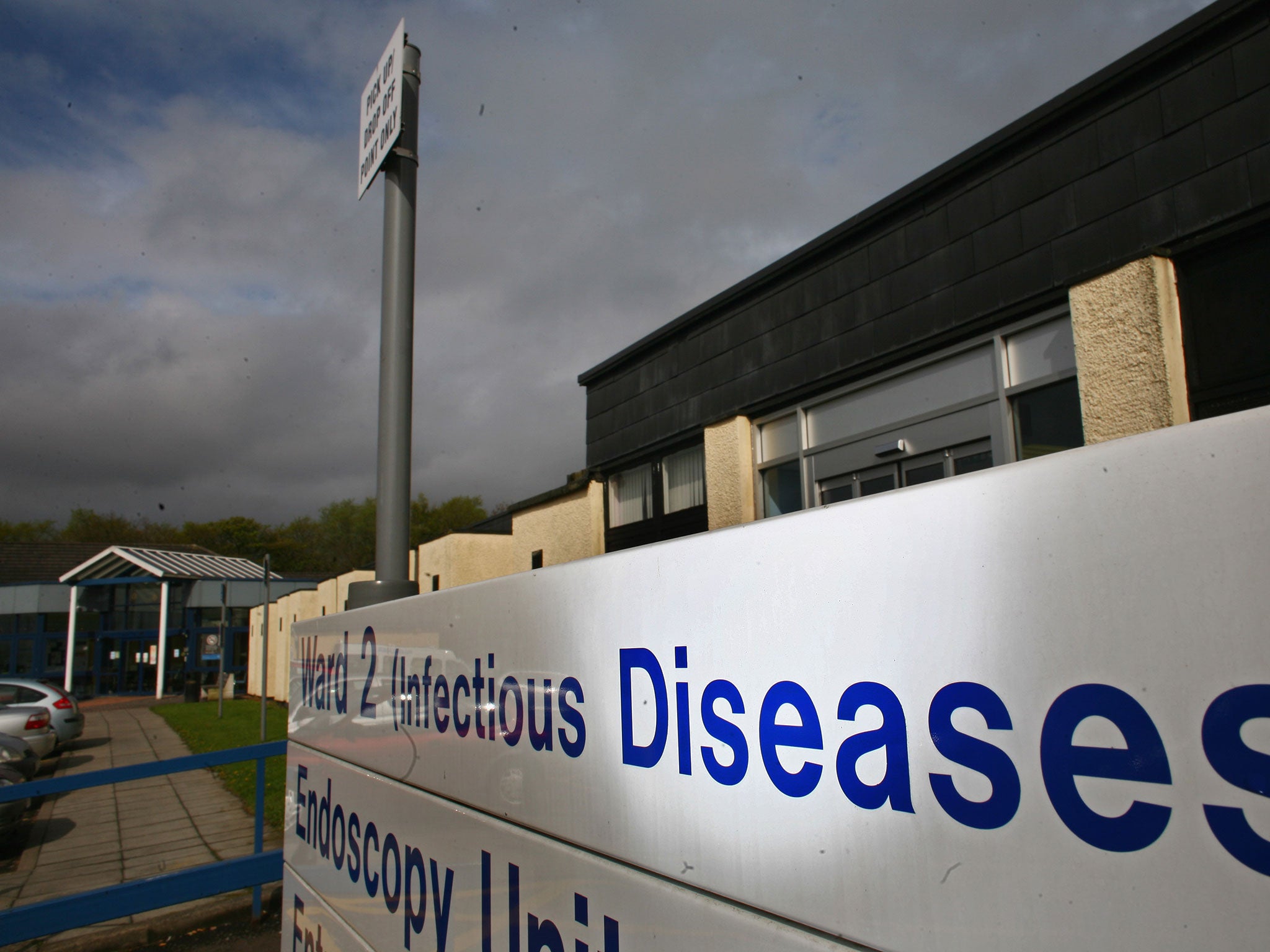 Monklands Hospital in Airdrie, Scotland, is among those affected