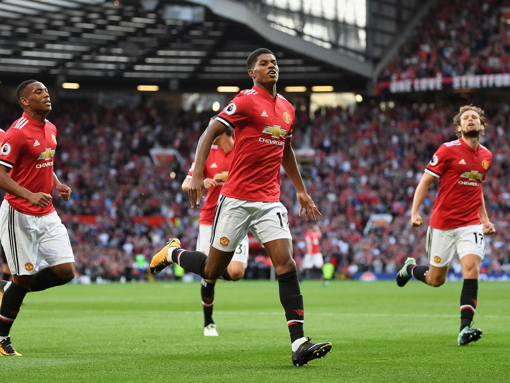 Marcus Rashford came off the bench to grab United's opener