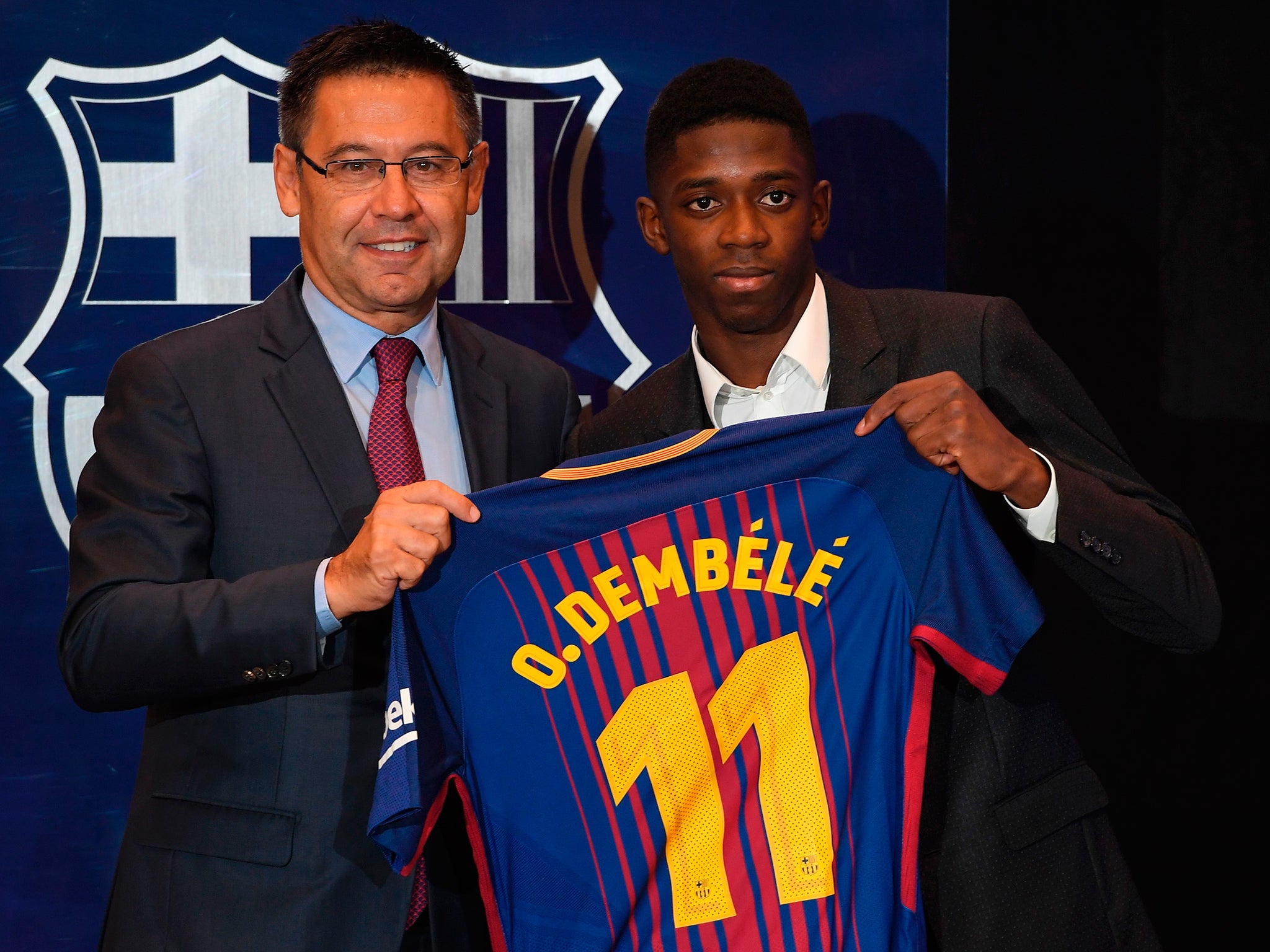 Ousmane Dembele joined Barcelona in a £135m deal from Dortmund