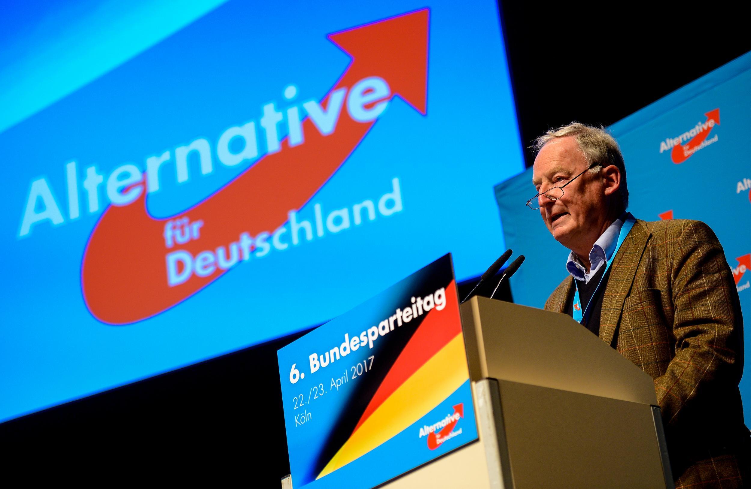 Alexander Gauland speaking at the right-wing populist AfD's congress