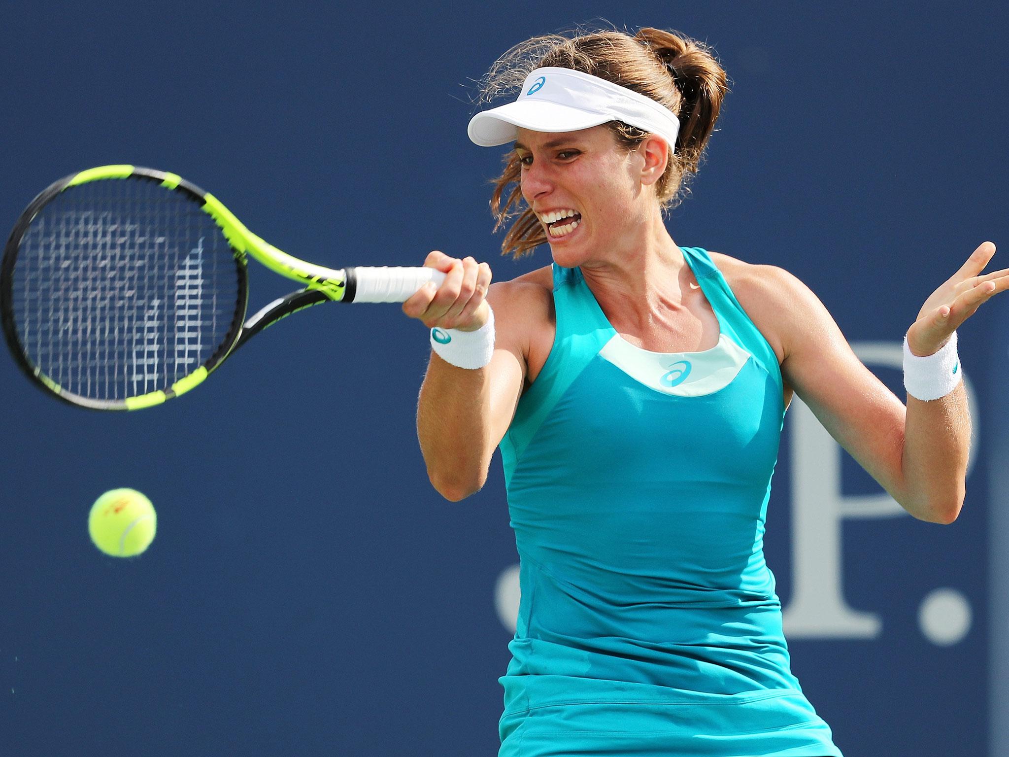 &#13;
Konta slipped to defeat in the first round in New York &#13;