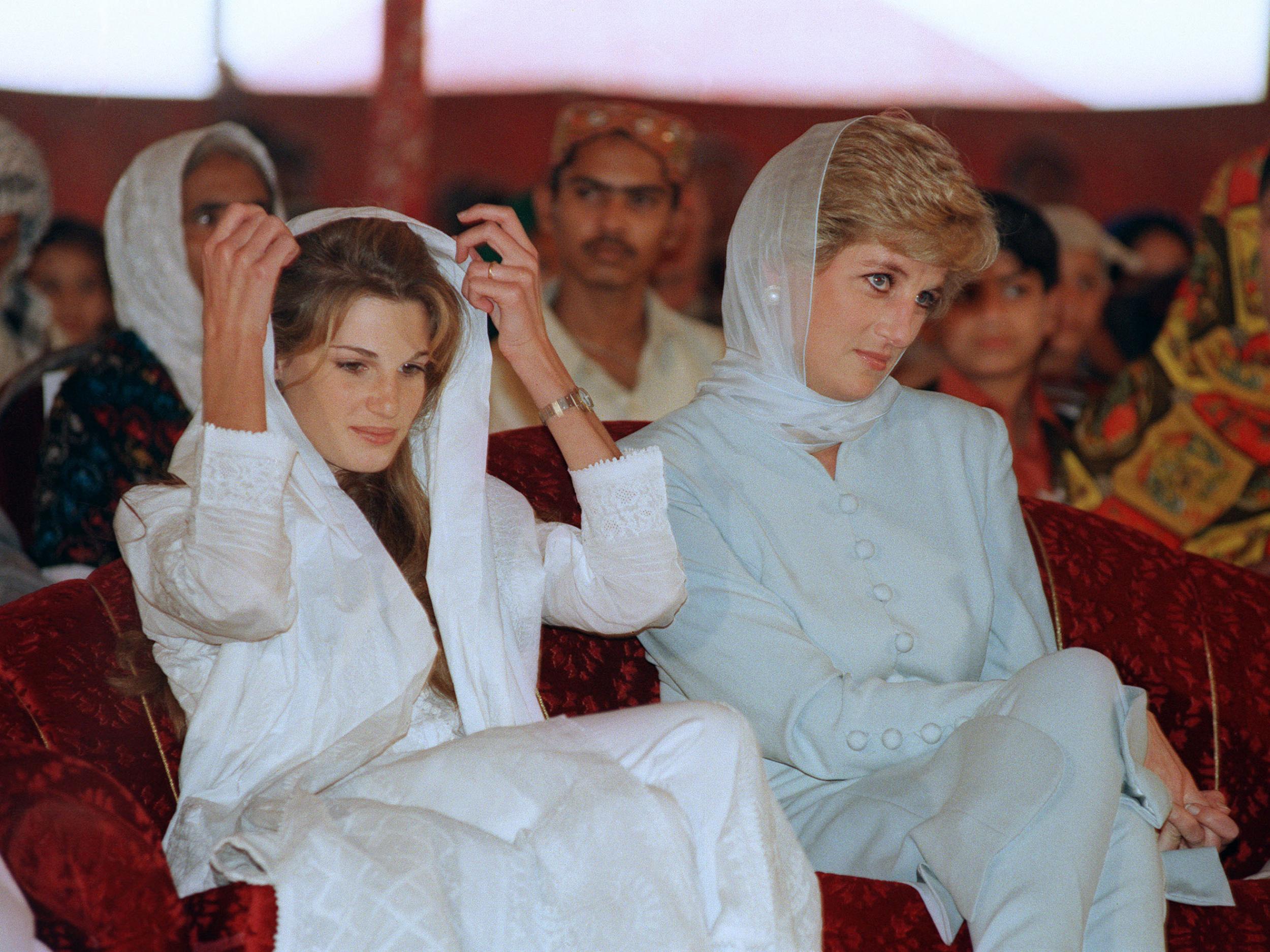 Jemima Khan with Princess Diana