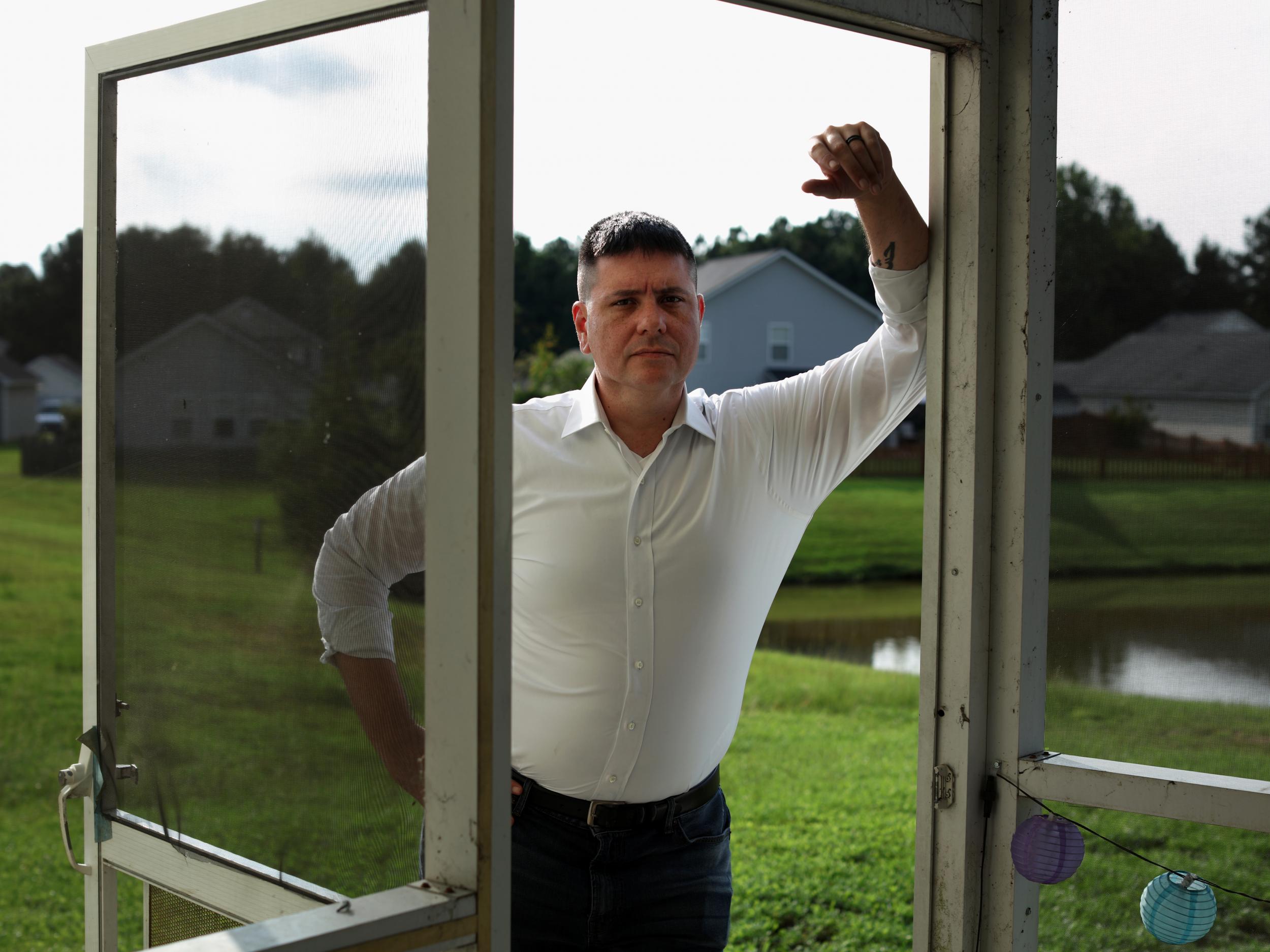 Jon Lubecky, who suffered from PTSD after Army deployment in Iraq, at his home in Summerville, South Carolina, on Thursday