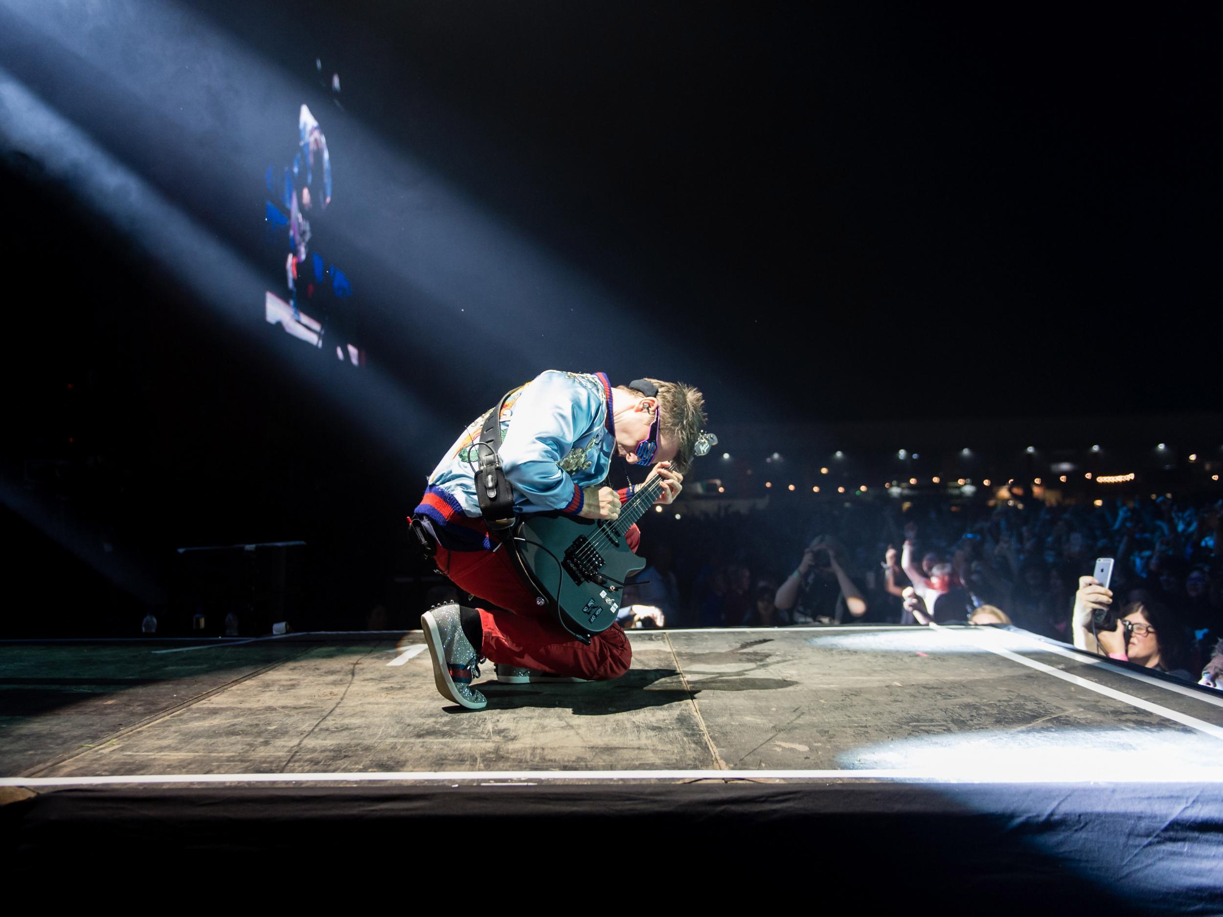 Matt Bellamy of Muse performs on the main stage at this year's Reading Festival