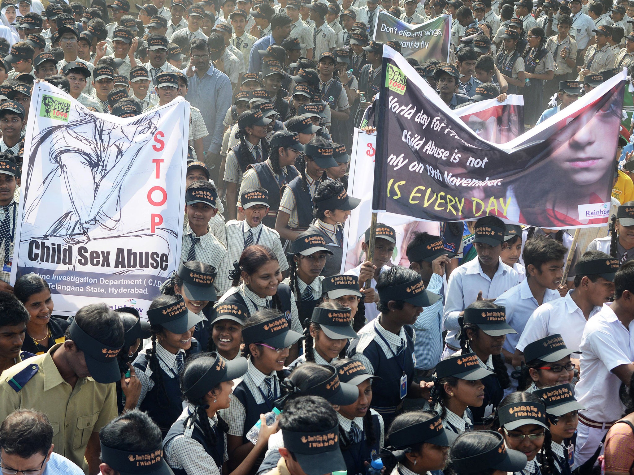 Indians protesting against child abuse in Hyderbad