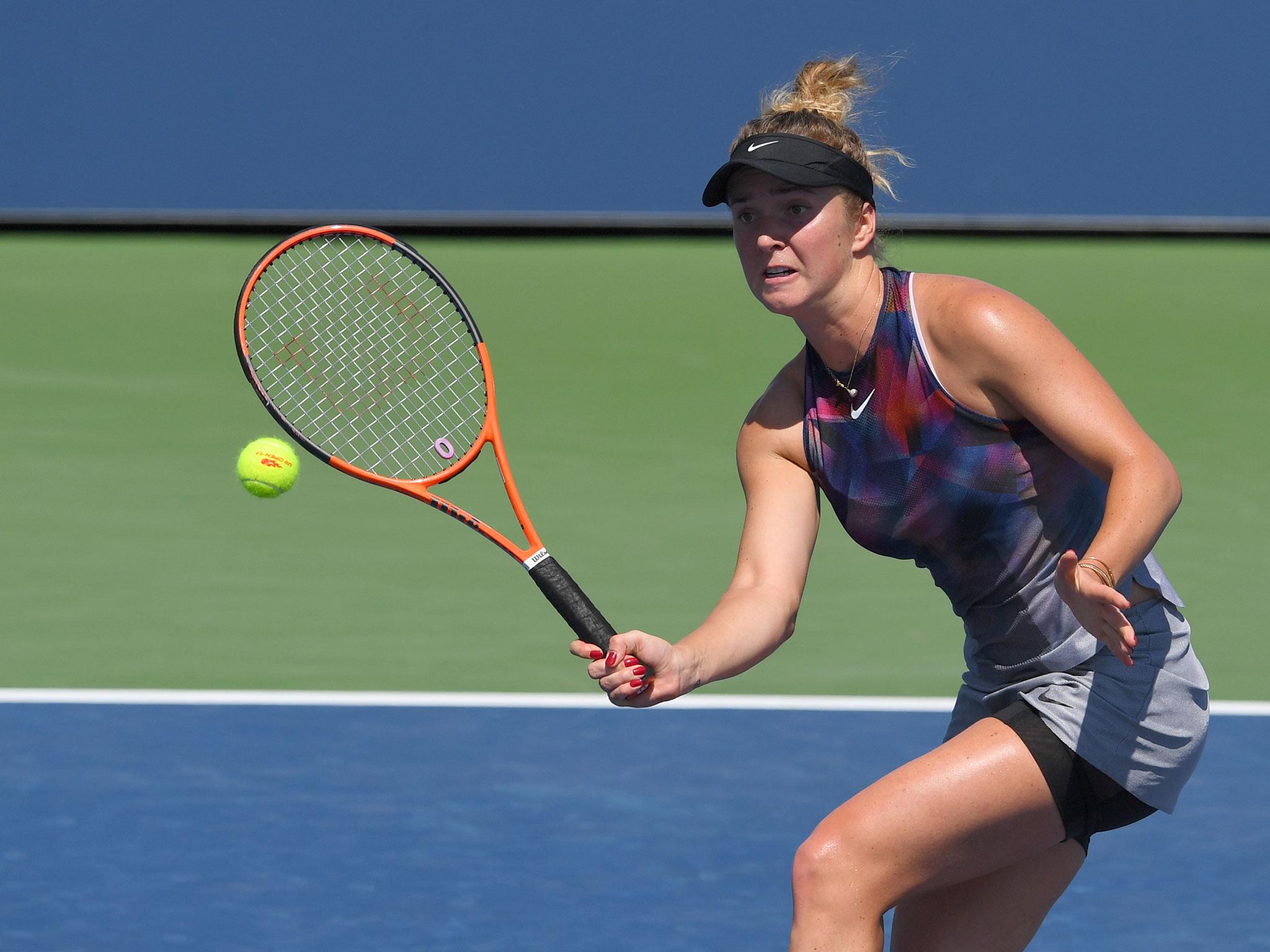 Elina Svitolina in action during the third set