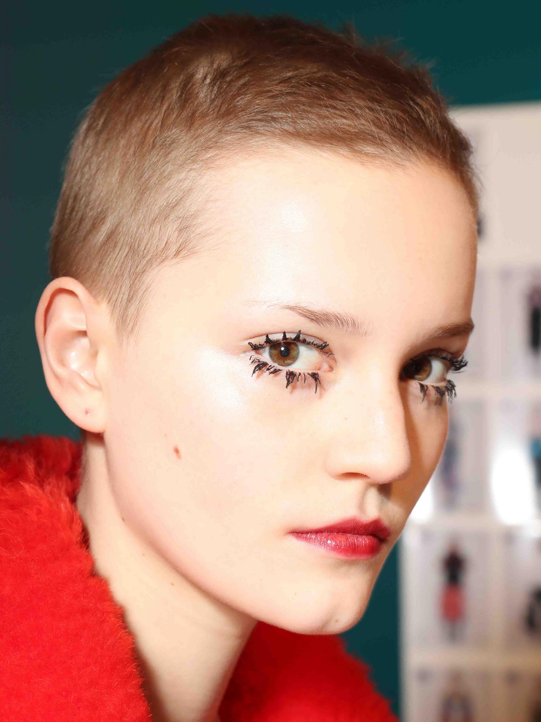 I’m sticking with you: MSGM went with clumpy, stuck together lashes