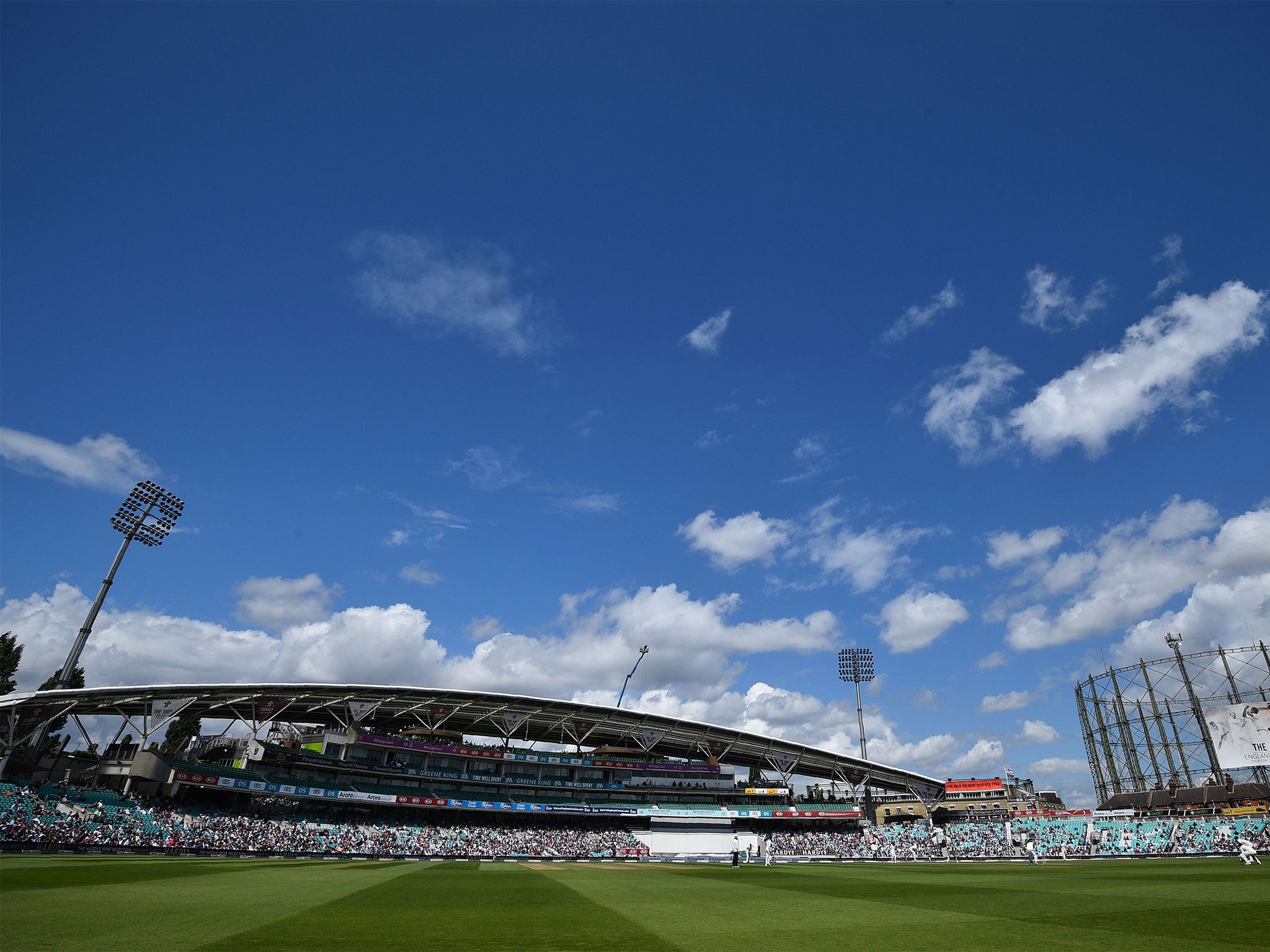 The arrow came from the direction of the OCS Stand (pictured) at the Oval