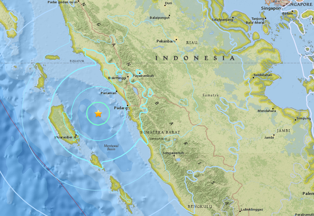 The earthquake measured 6.2 on the Richter scale and could be felt as far away as Singapore