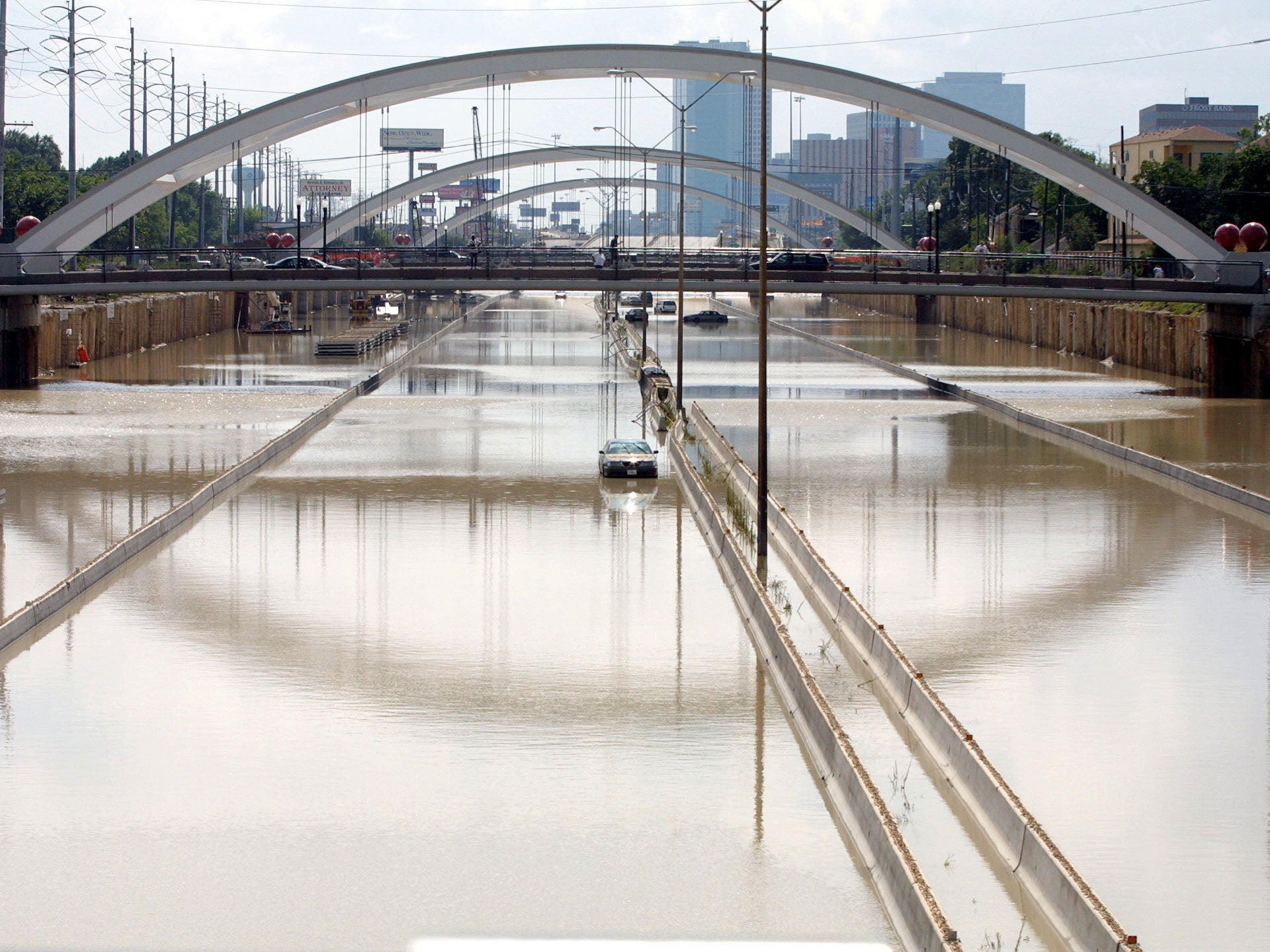 Tropical storm Allison brought Houston to a standstill after four days of torrential flooding in June 2001 (Getty)