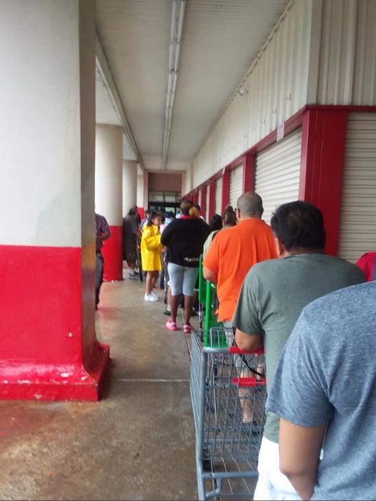 Supermarket queues lengthened as residents tried to stock up on supplies