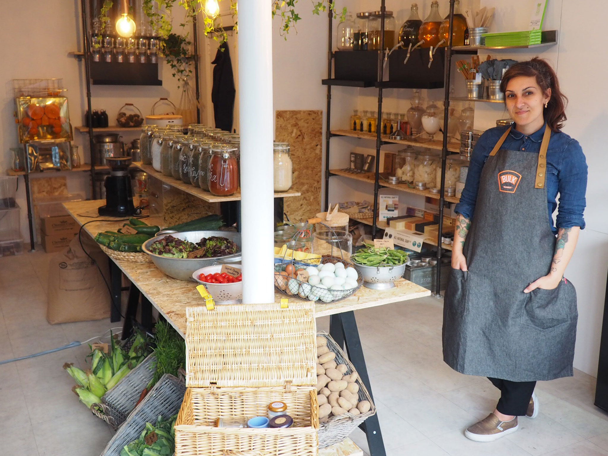 Bulk up: Ingrid Caldironi at the Bulk Market in east London's Hackney