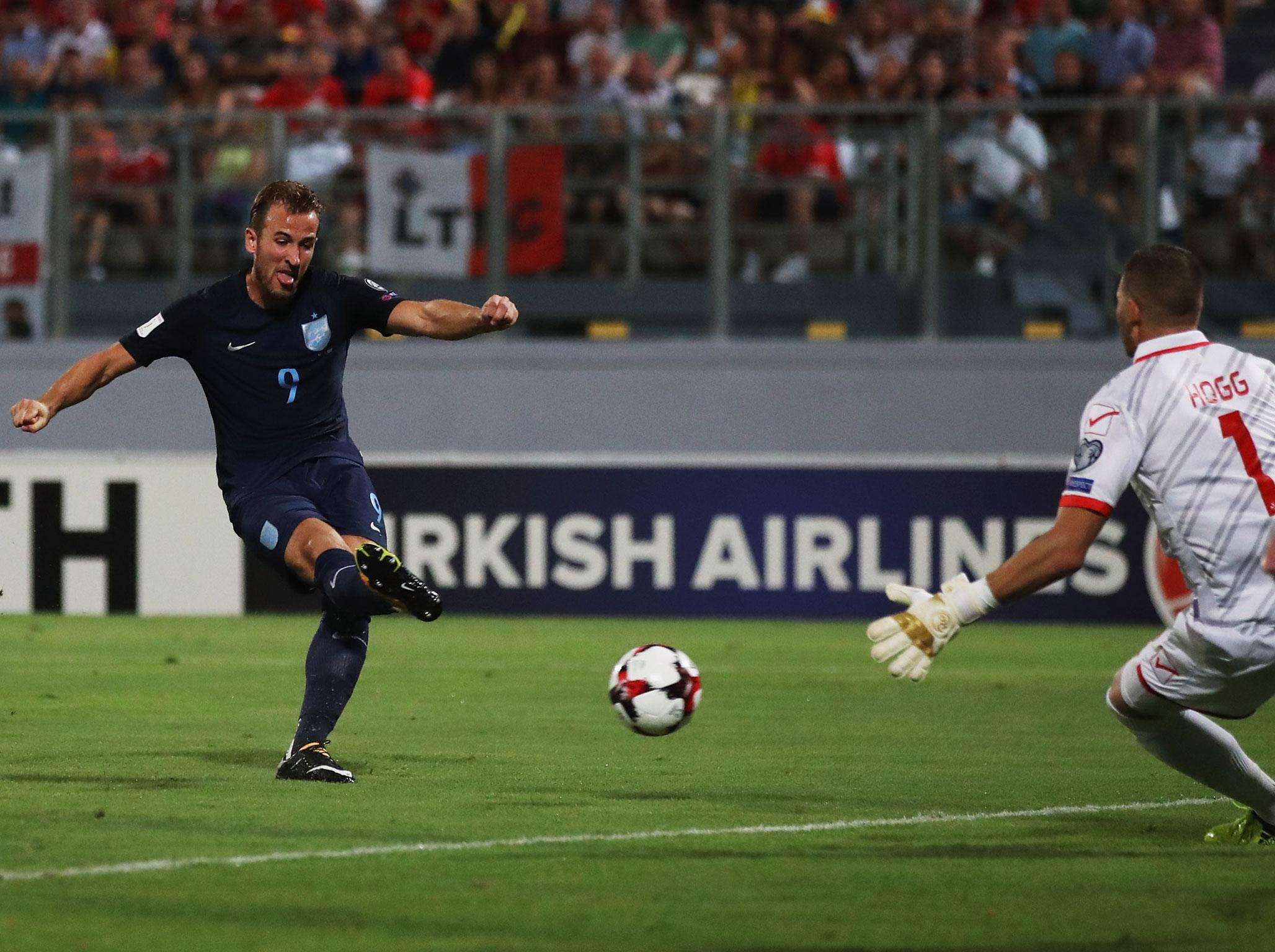 Kane scored the first and last goals in Valetta