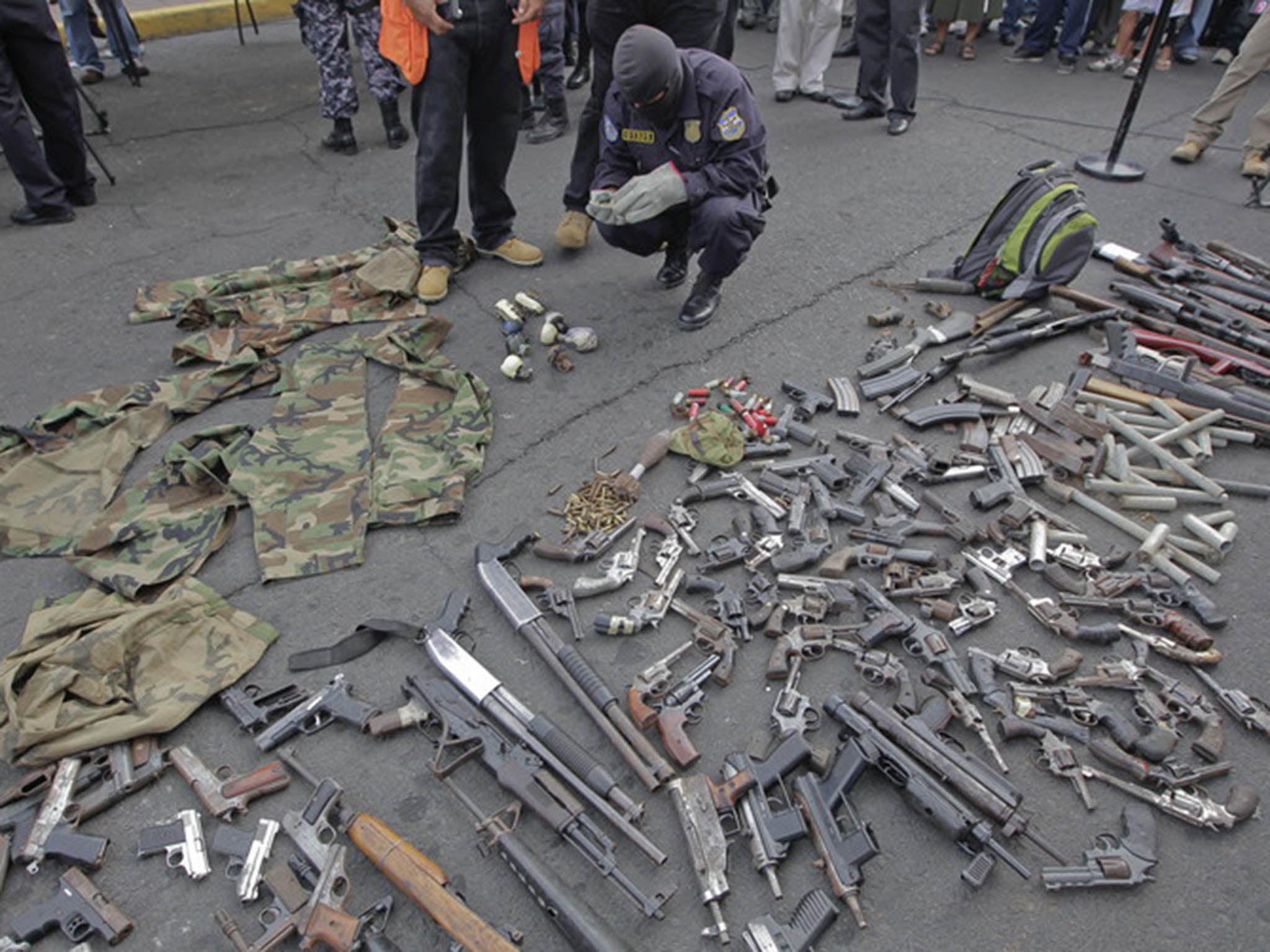 &#13;
Weapons handed in by six Salvadoran gangs during the truce in 2013 &#13;