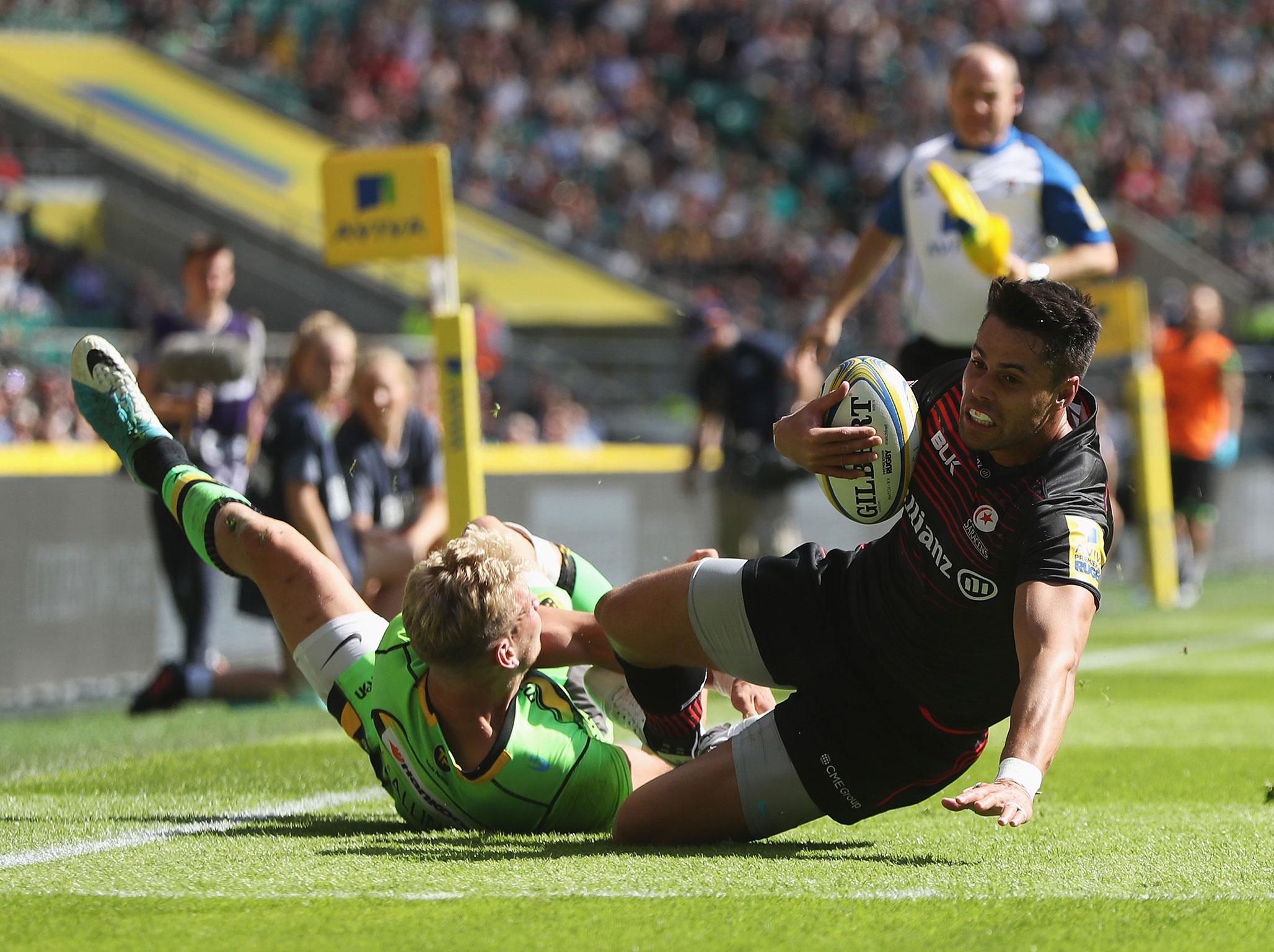 &#13;
Maitland completed his hat-trick before half-time &#13;