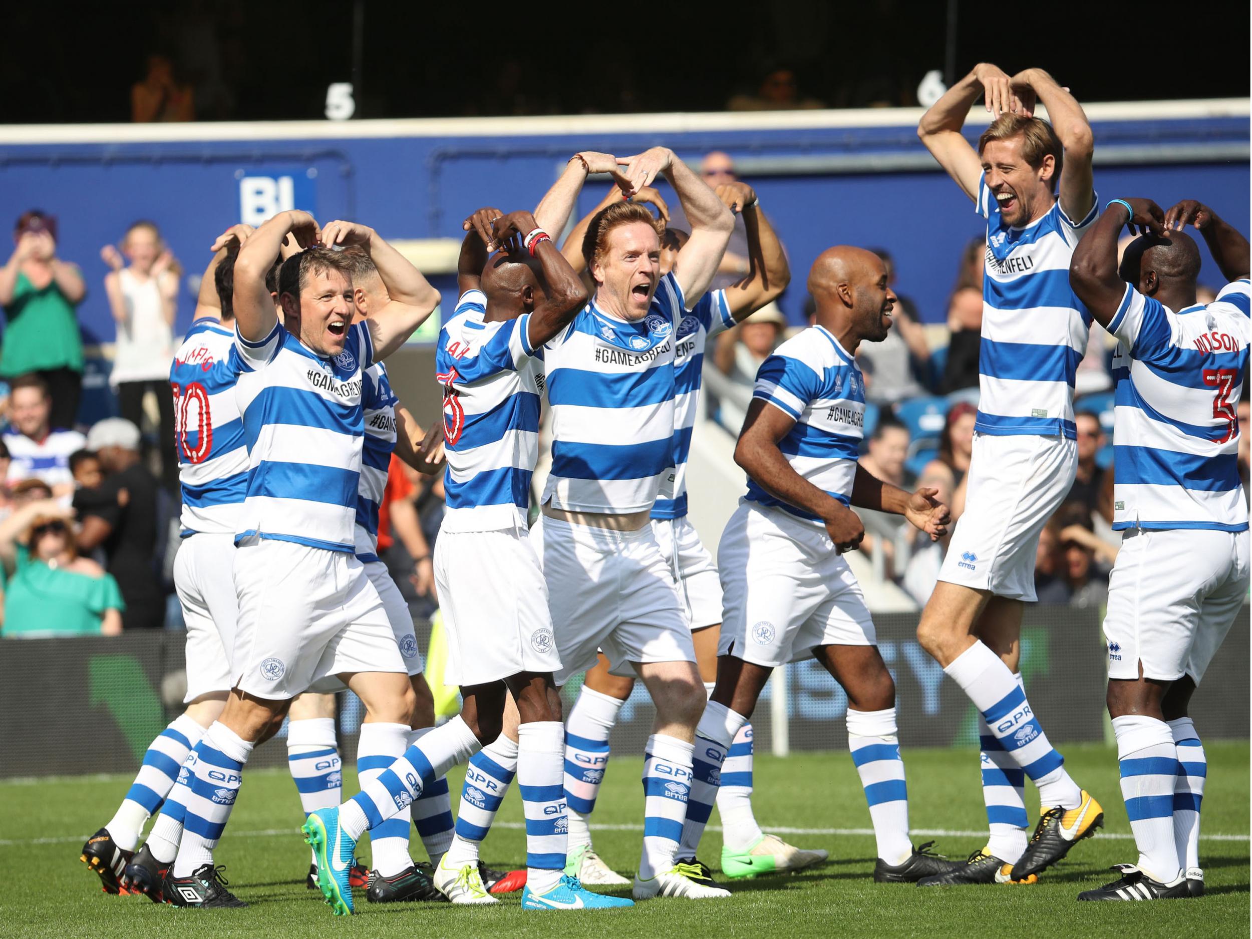 Mo Farah opened the scoring for Team Ferdinand, who went on to win after a penalty shootout