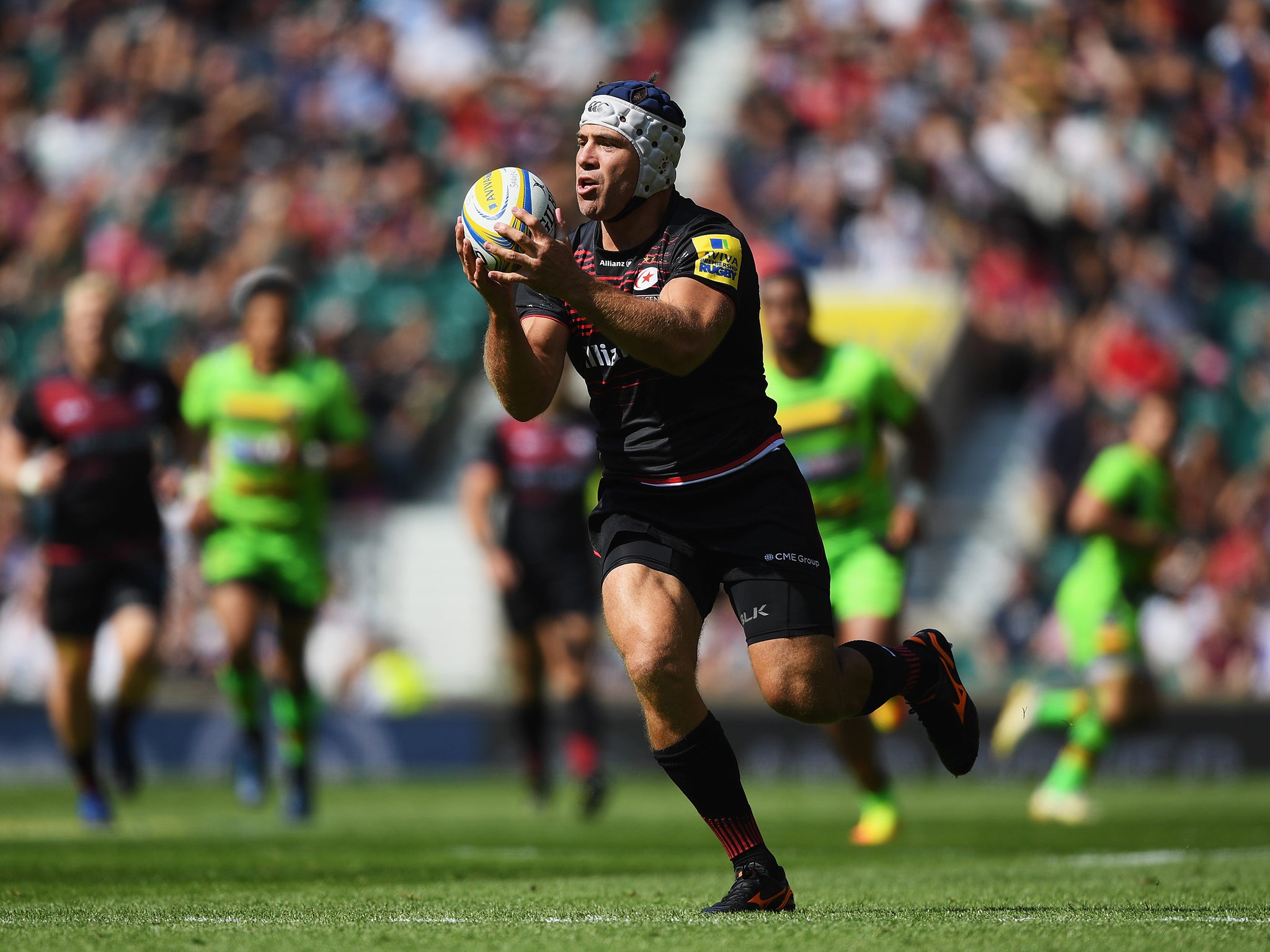 Brits ha a hand in five of Saracens' nine tries against Northampton