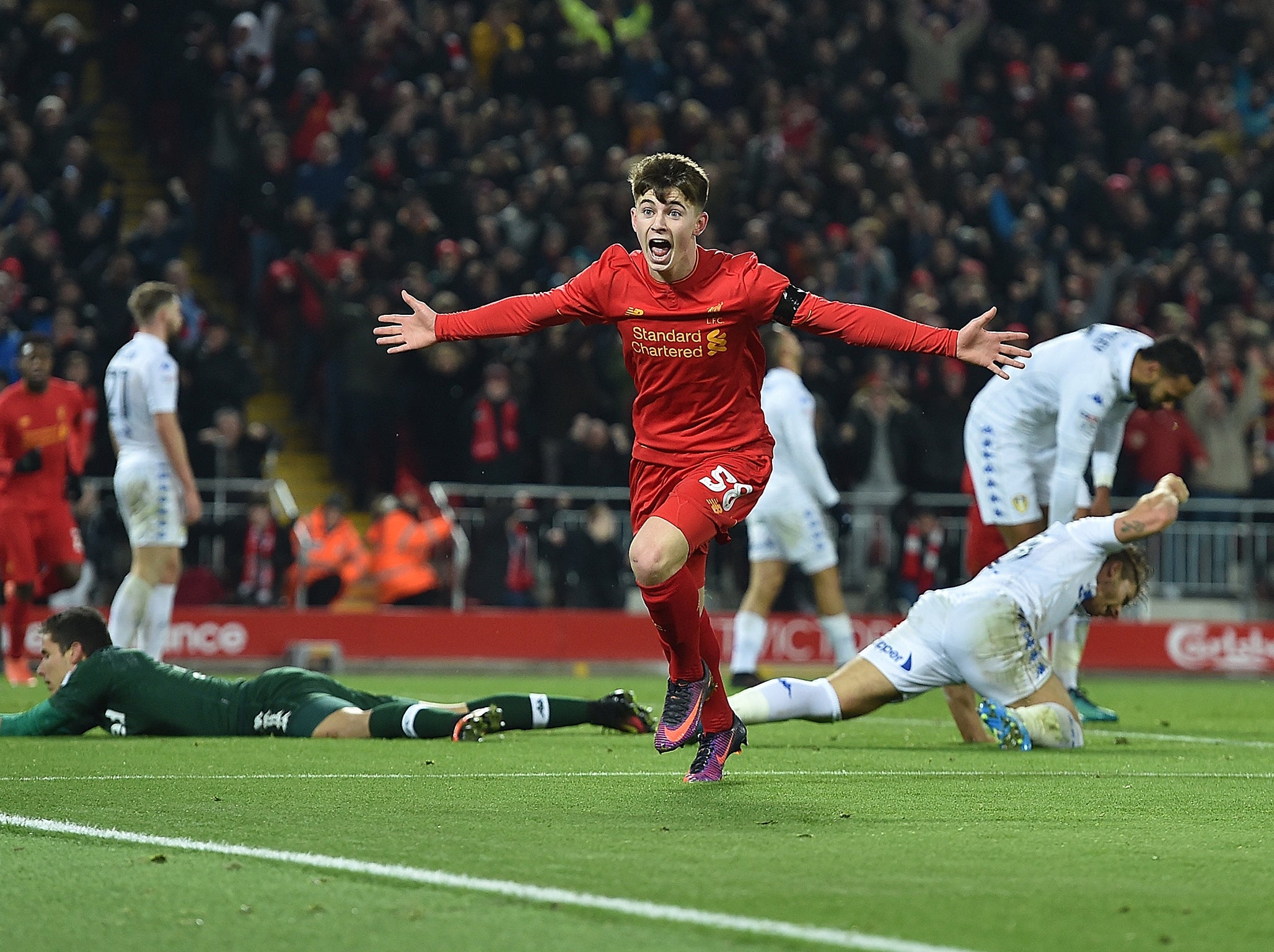 He became Liverpool's youngest ever goalscorer when he netted against Leeds