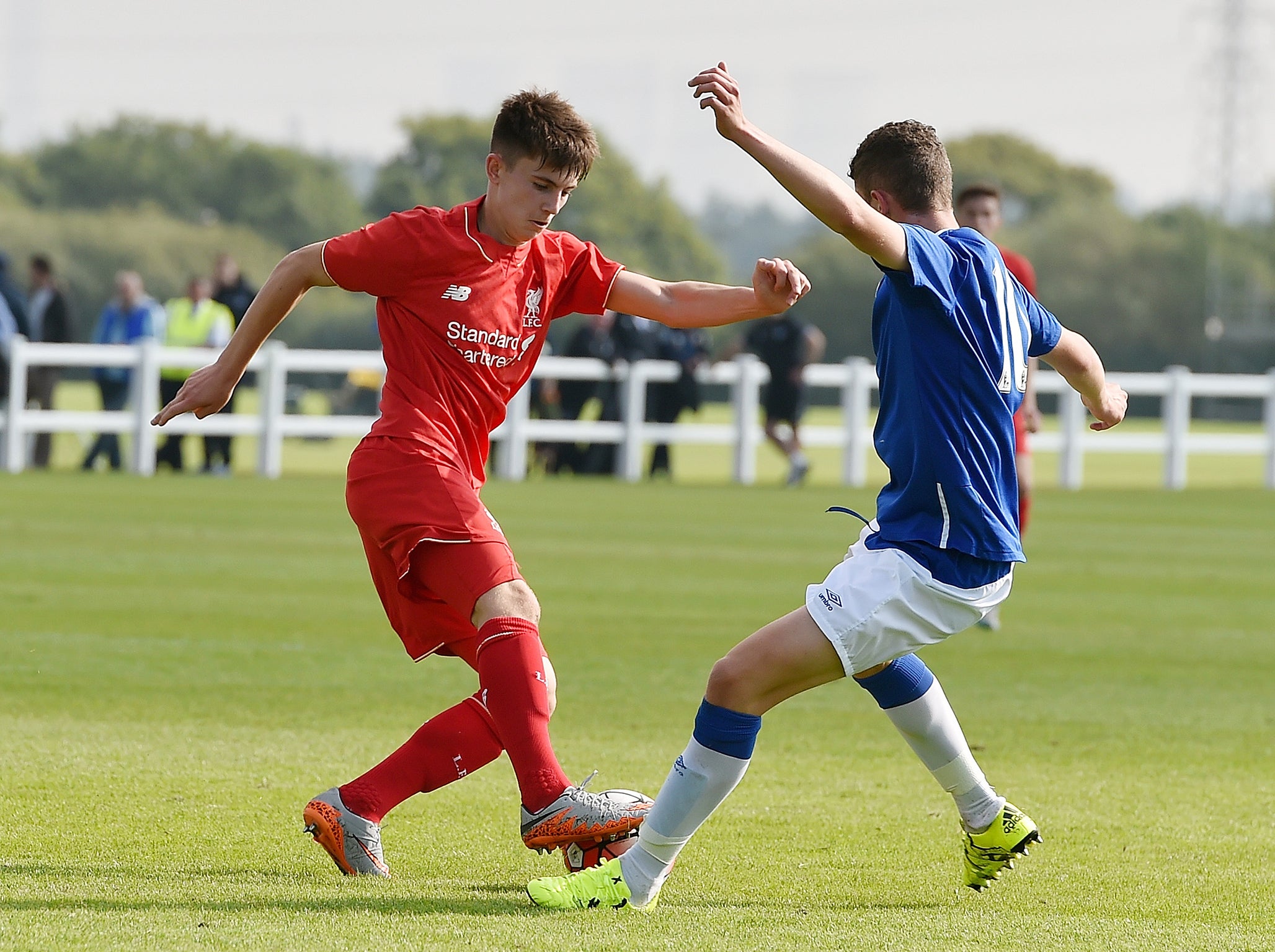 The forward in action for Liverpool U18s, in 2015