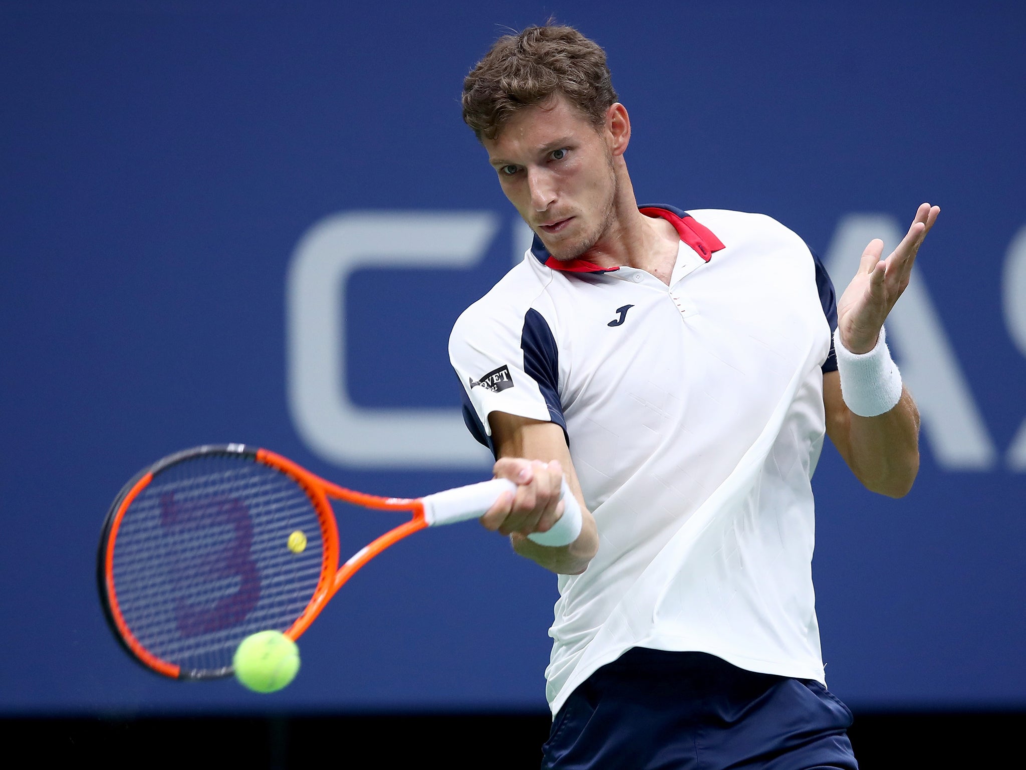 Carreno Busta was able to pin Shapovalov back with his powerful forehand